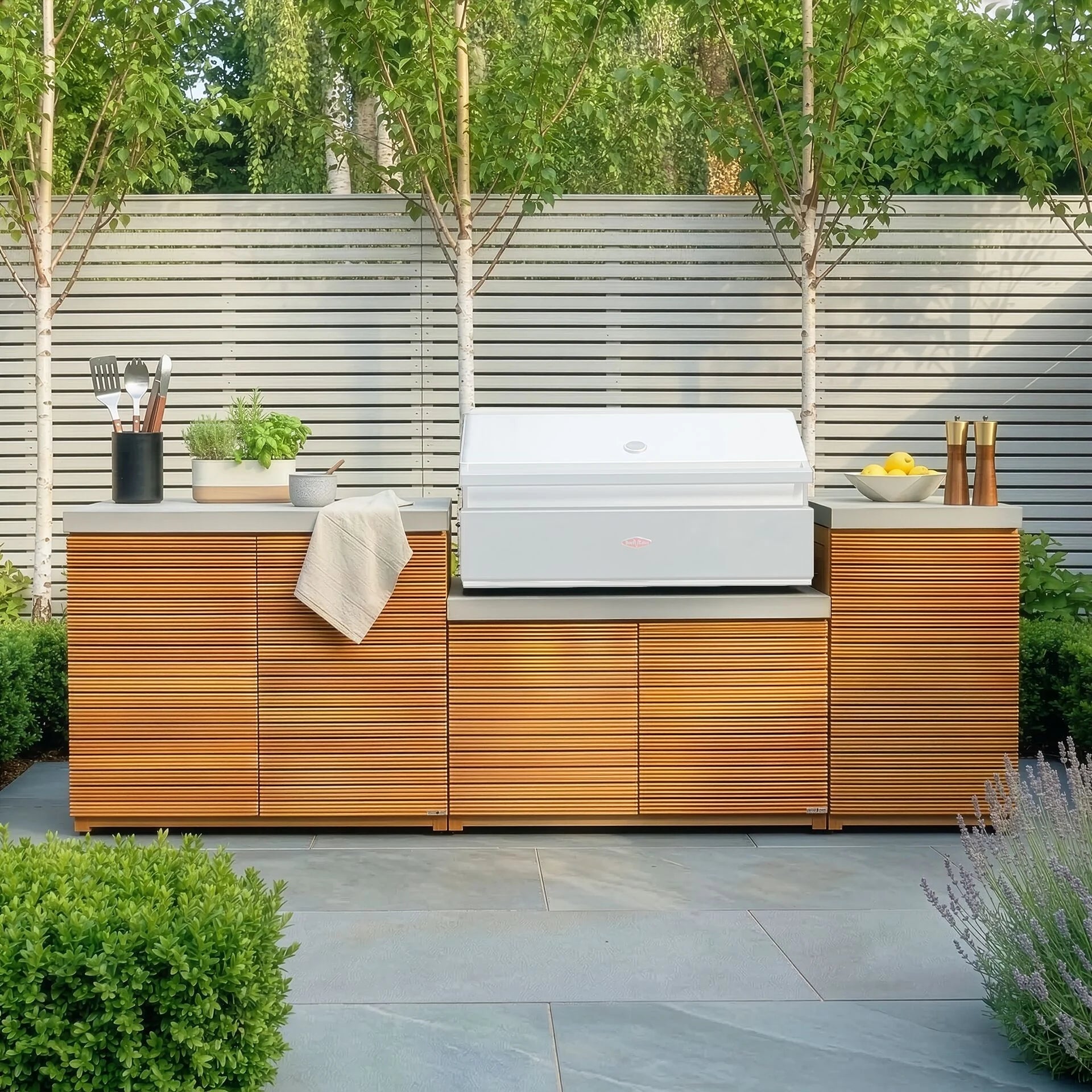 Bali Acacia Wood Outdoor Kitchen - Medium Configuration