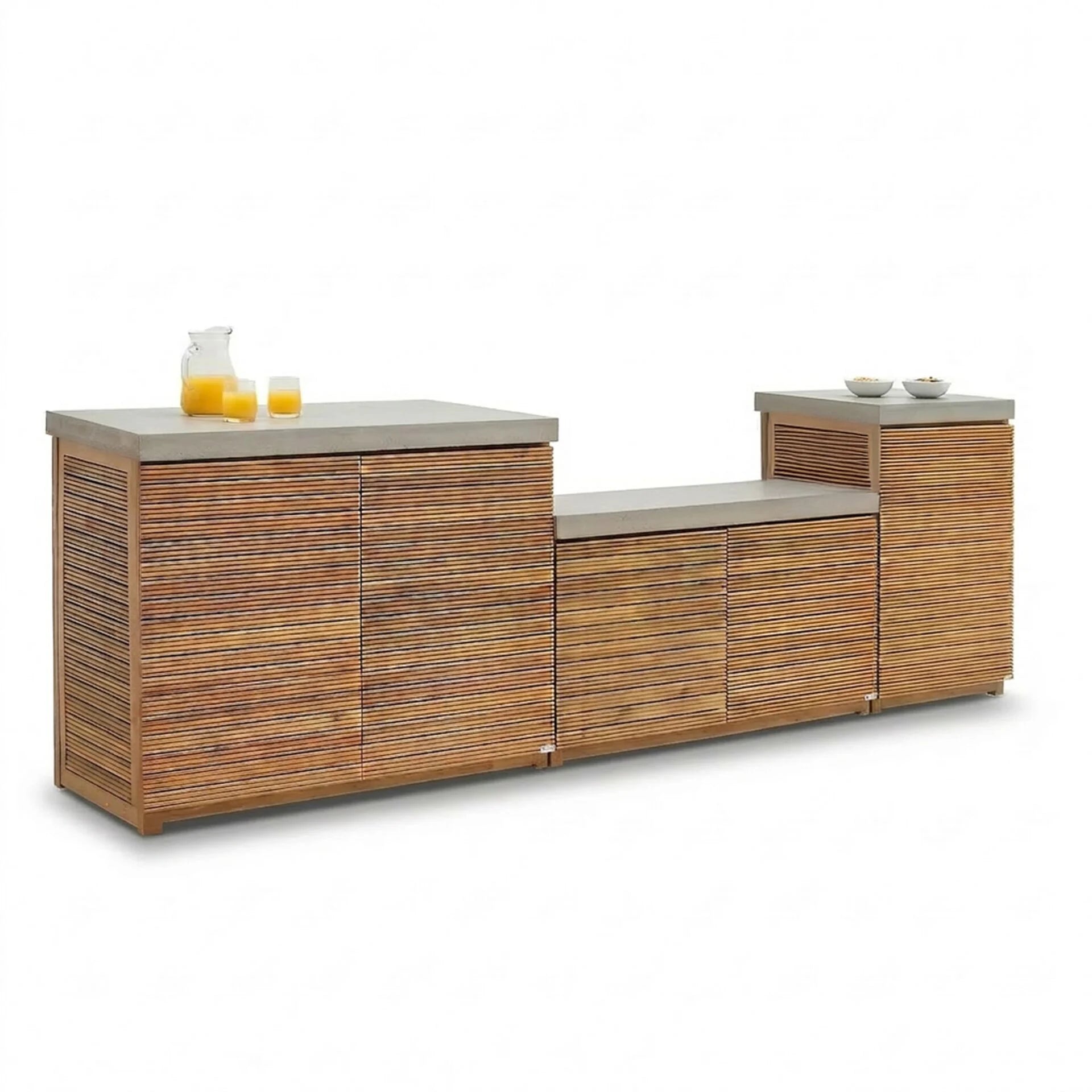 Bali Acacia Wood Outdoor Kitchen - Medium Configuration