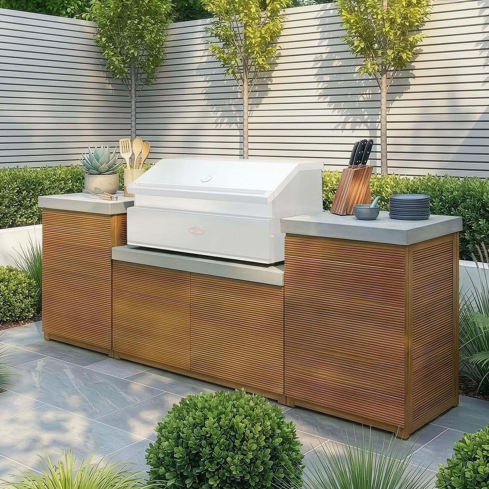 Bali Acacia Wood Outdoor Kitchen - Small Configuration