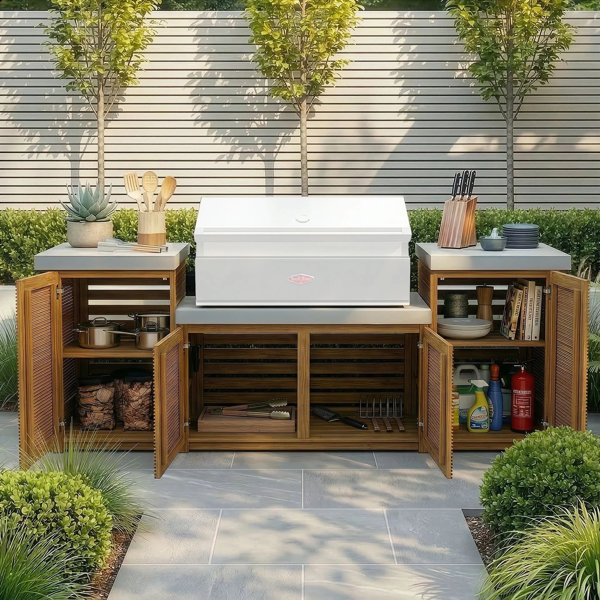 Bali Acacia Wood Outdoor Kitchen - Small Configuration