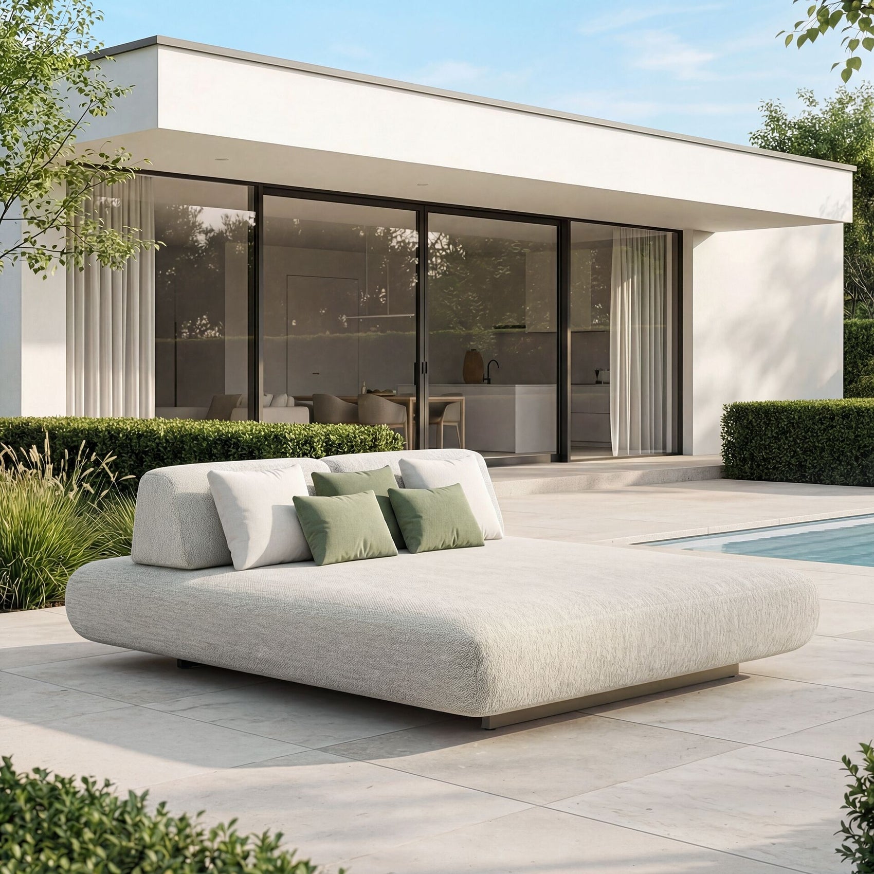 Cannes Daybed 2x Small Backrests- Pebble