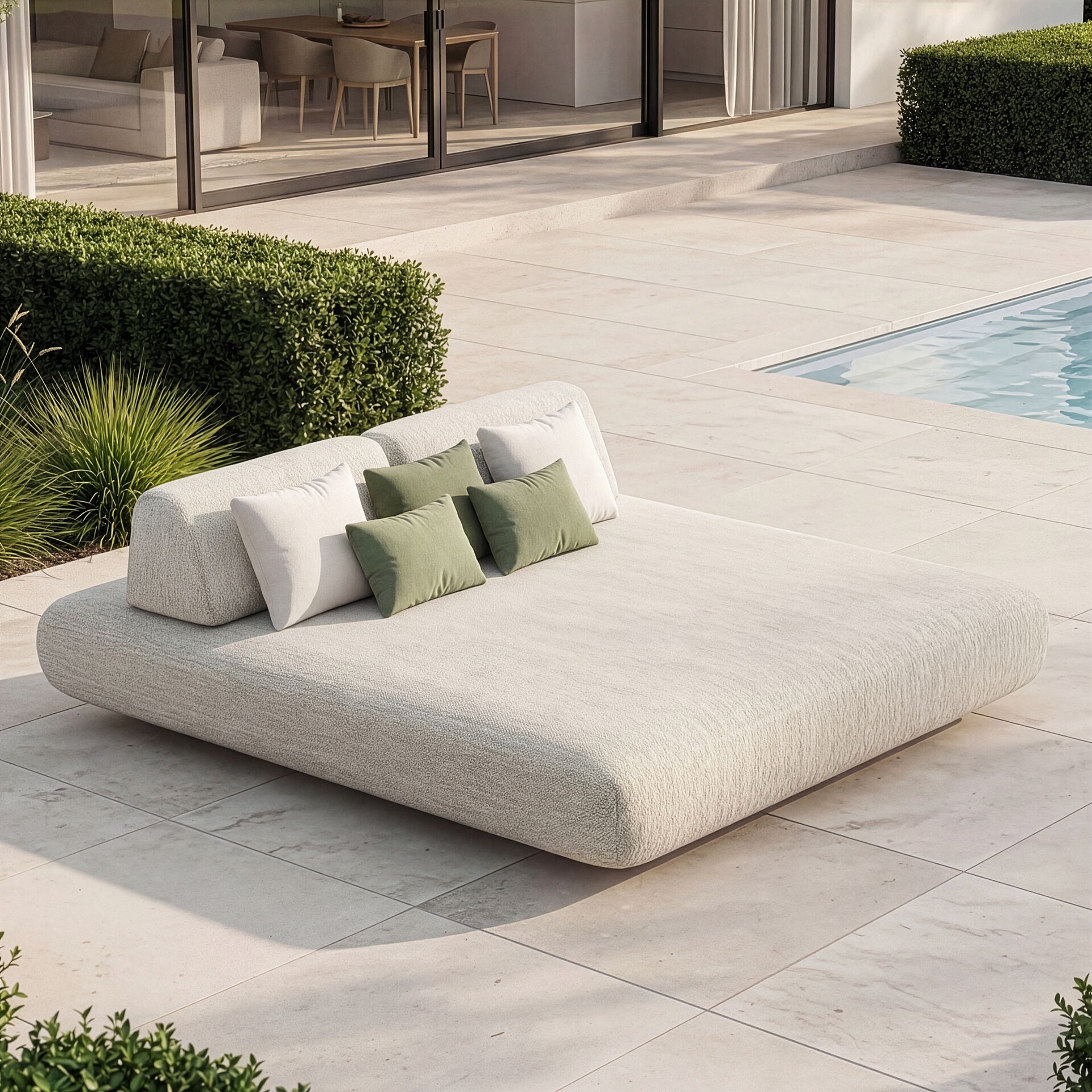 Cannes Daybed 2x Small Backrests- Pebble