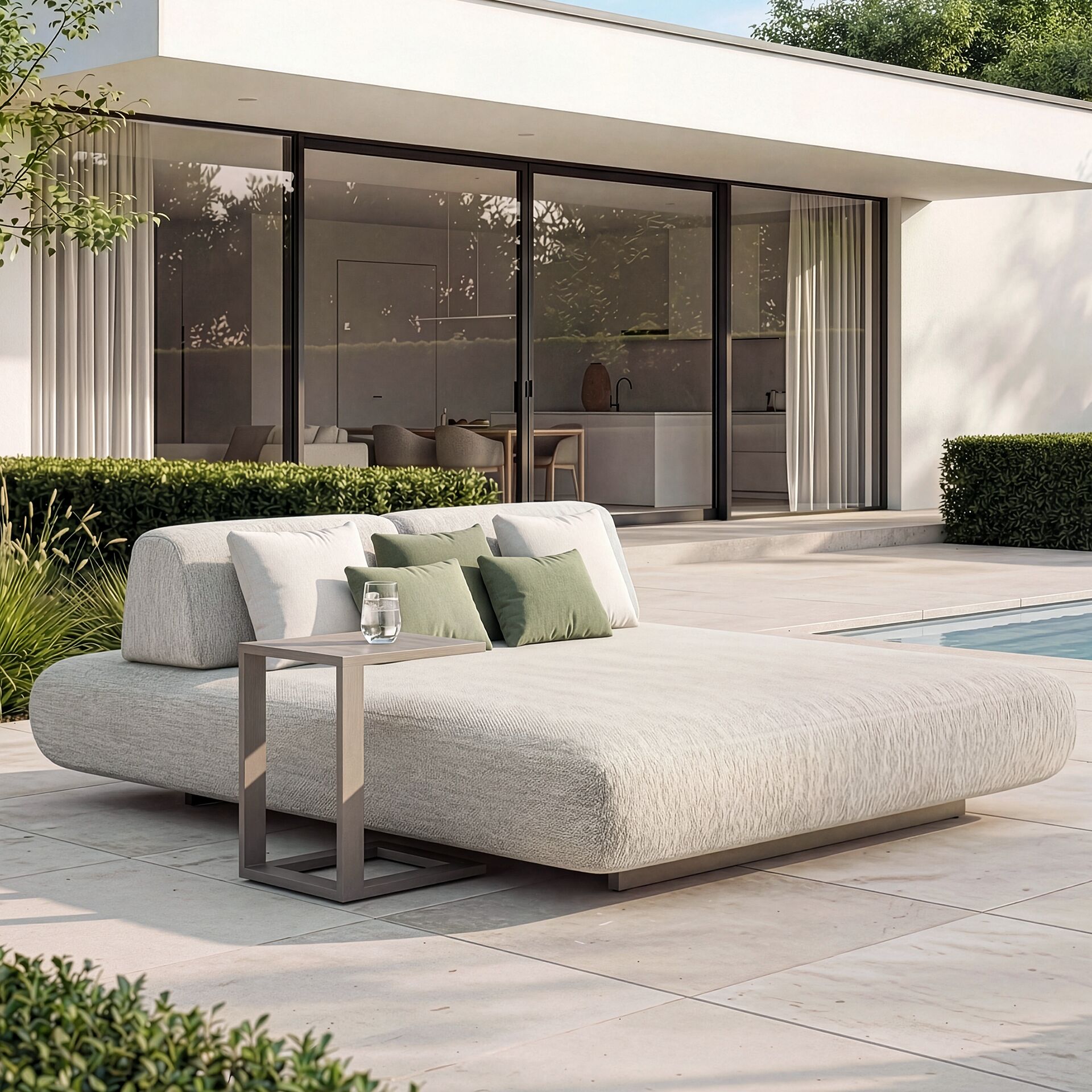 Cannes Daybed 2x Small Backrests- Pebble