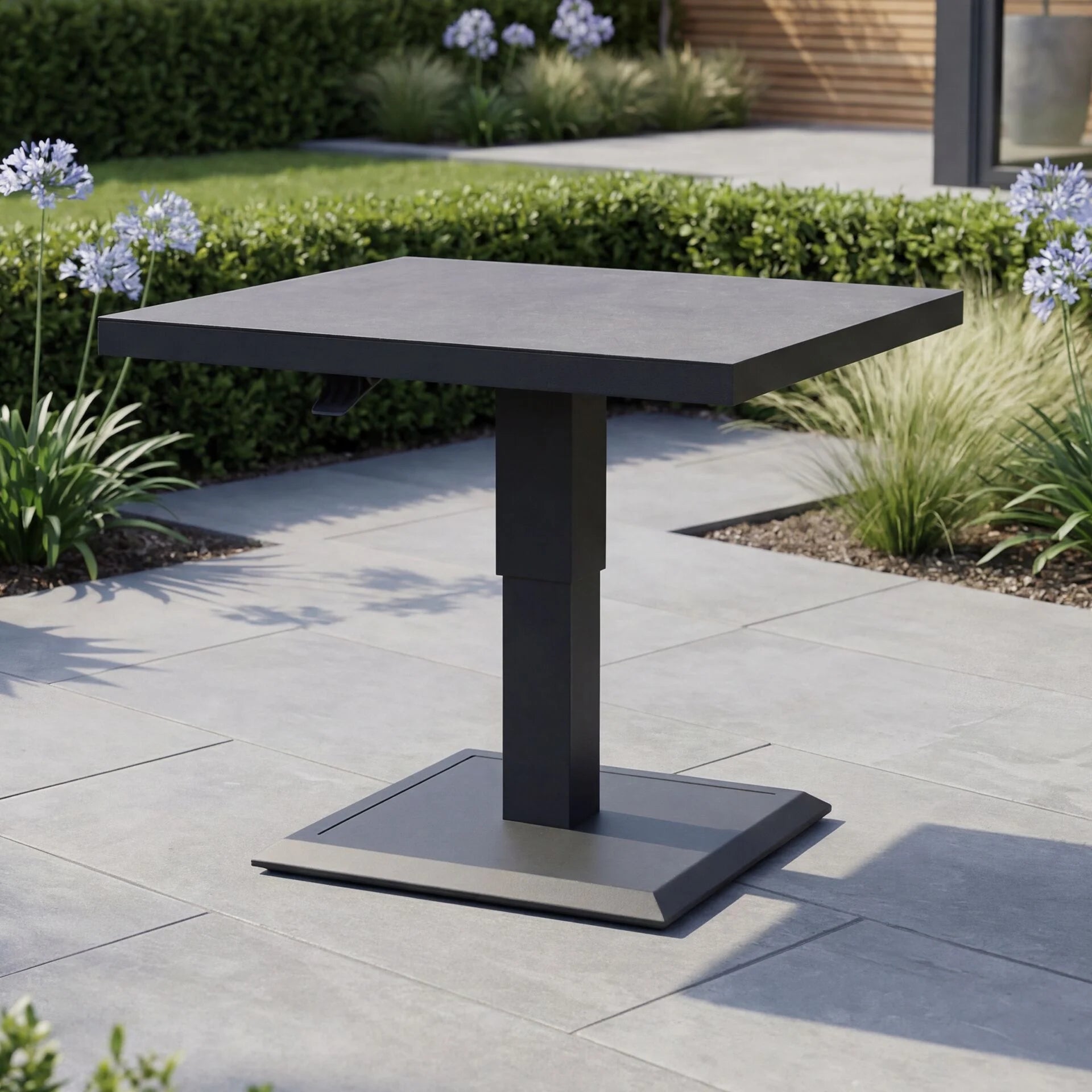 Aluminium Square Gas Rising Table - Charcoal