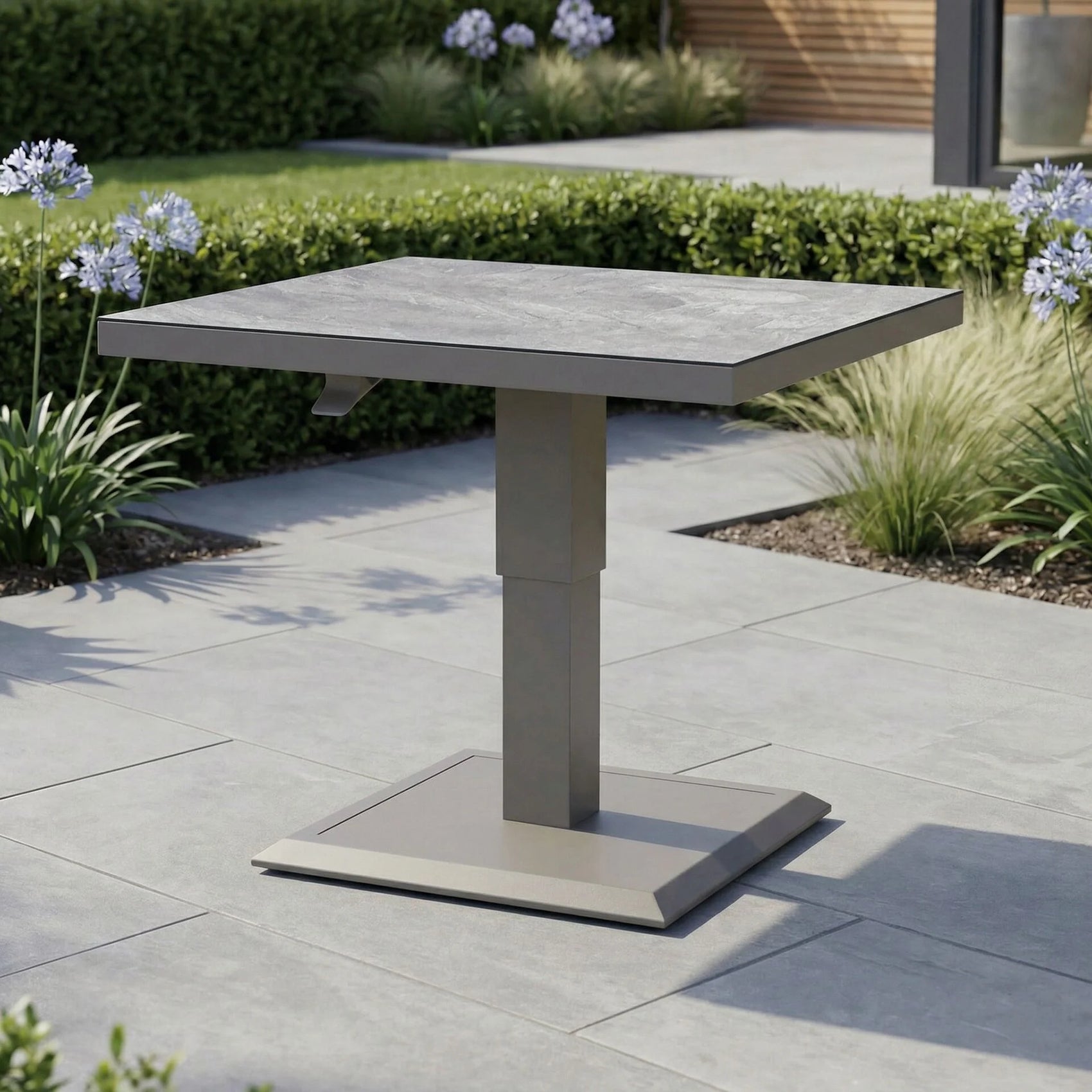 Aluminium Square Gas Rising Table - Cool Linen