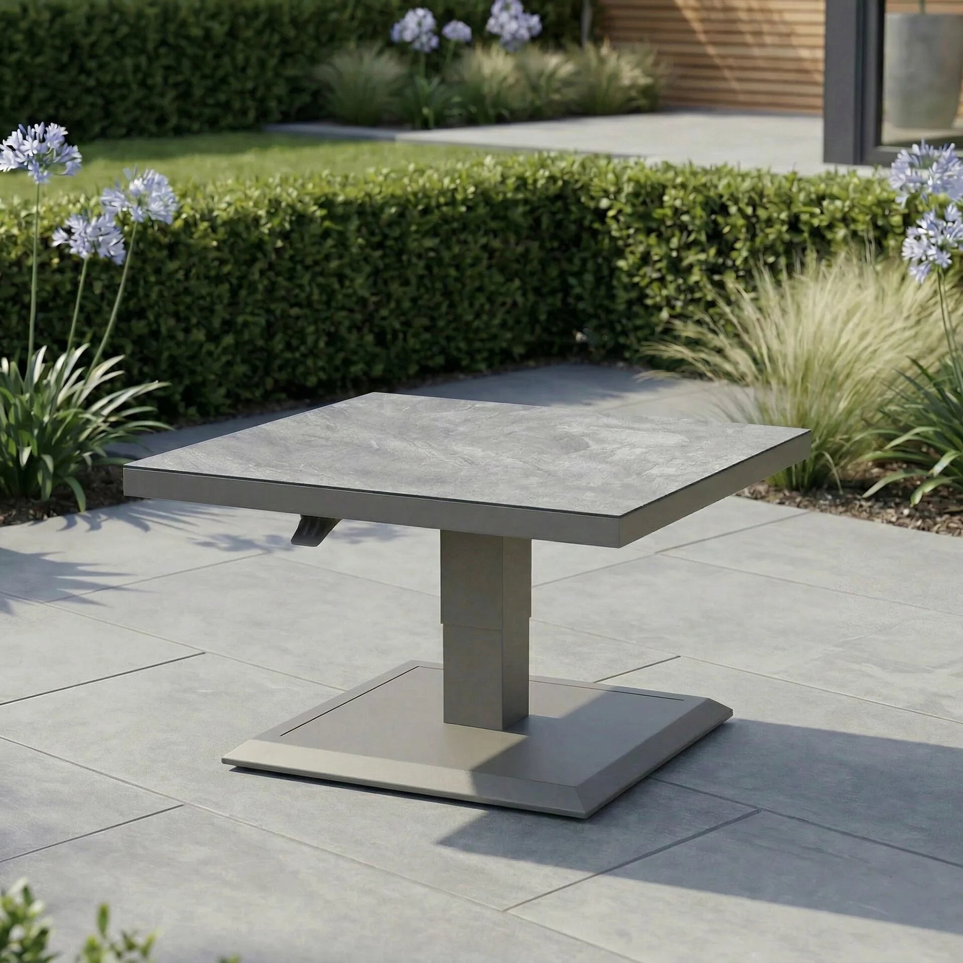 Aluminium Square Gas Rising Table - Cool Linen