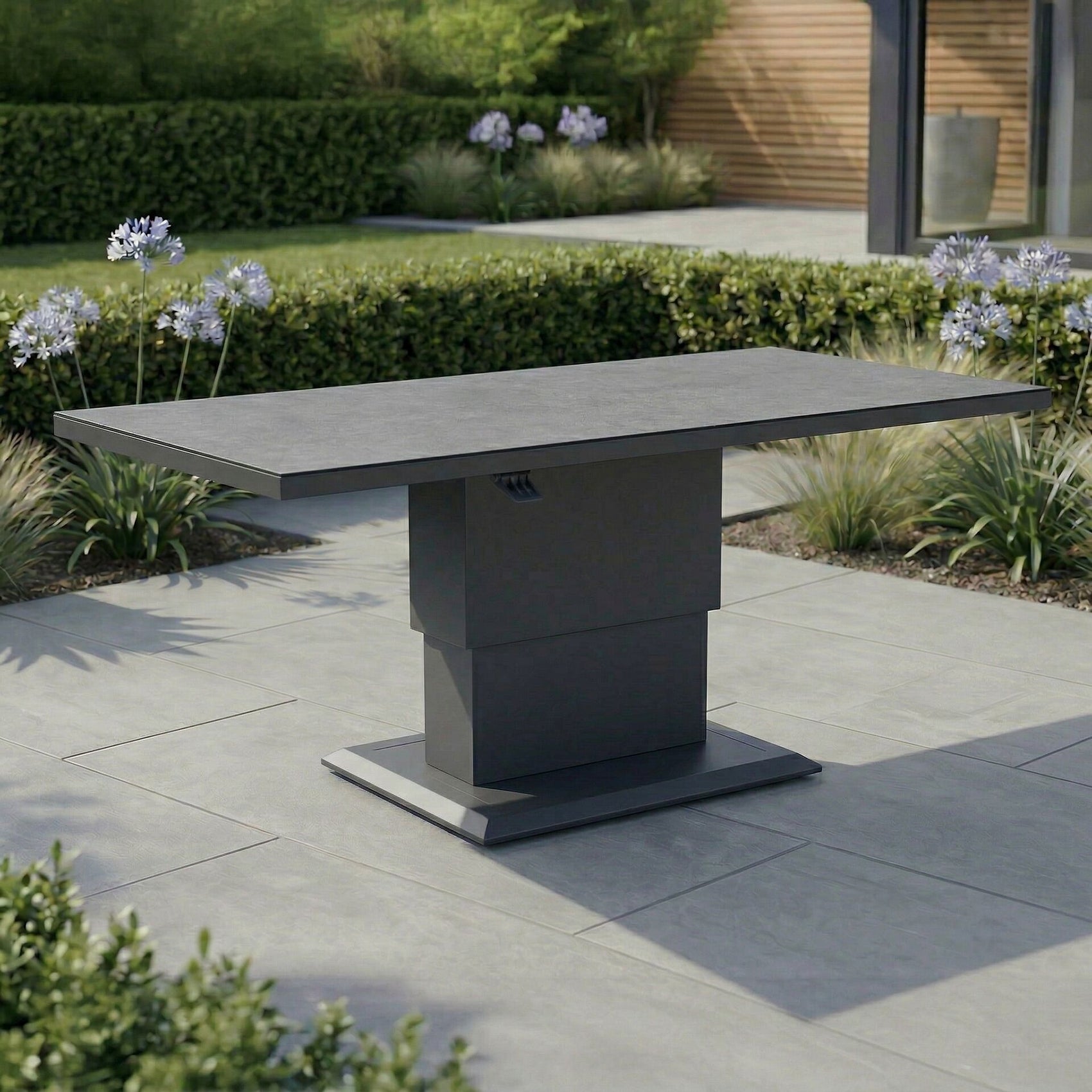 Aluminium Rectangular Gas Rising Table - Charcoal