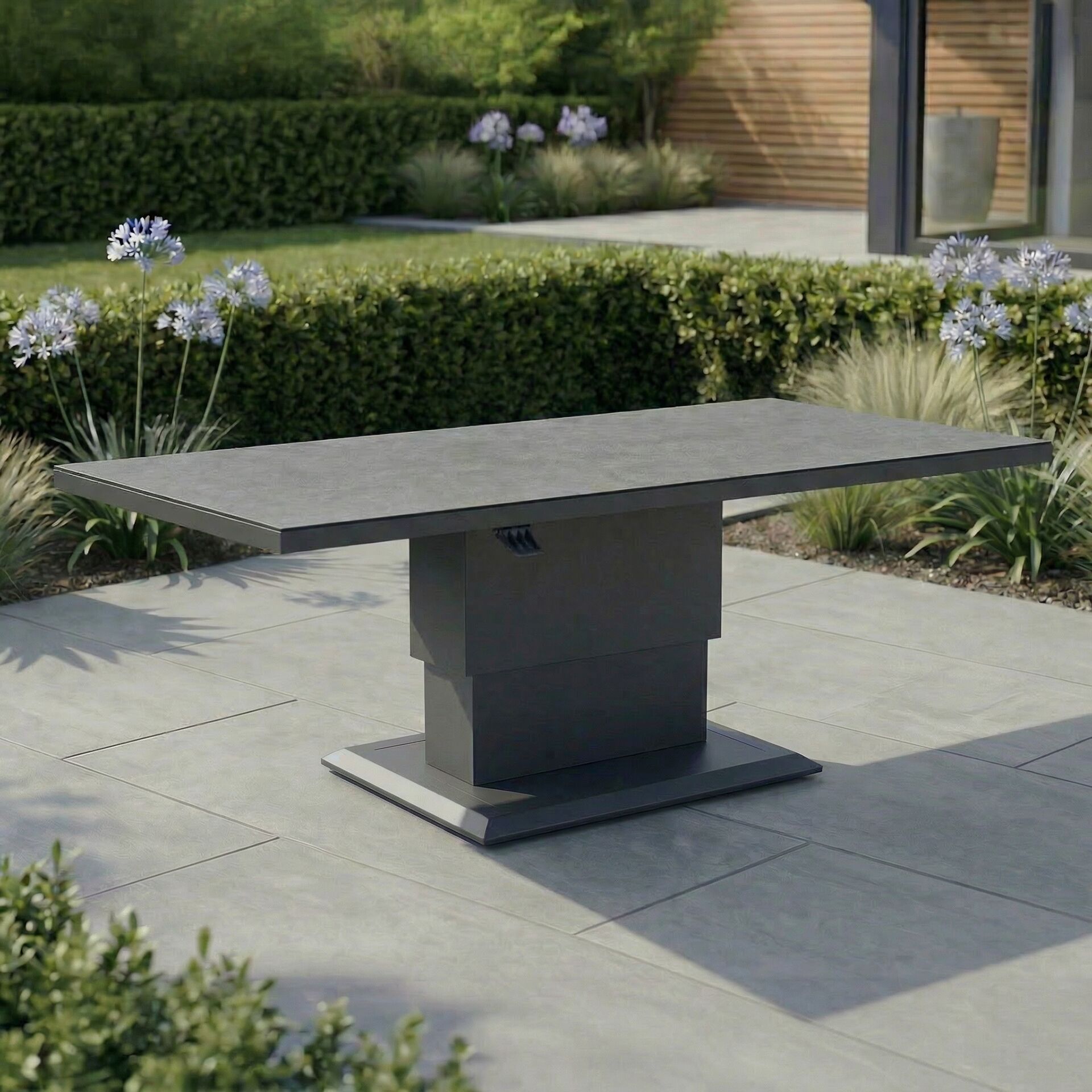 Aluminium Rectangular Gas Rising Table - Charcoal