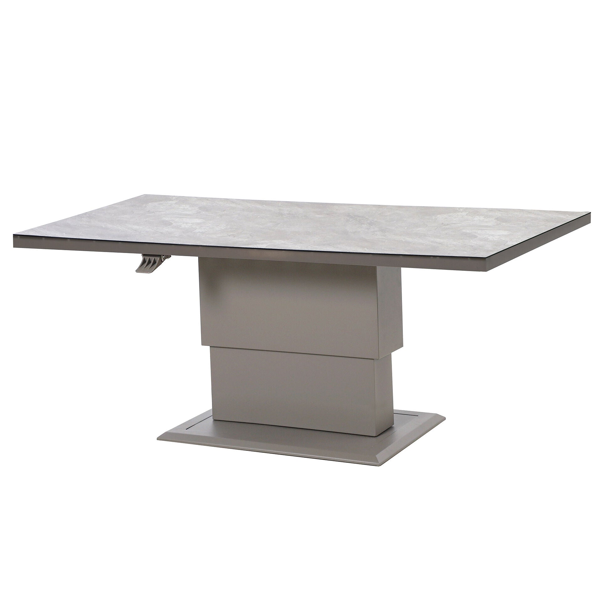Aluminium Rectangular Gas Rising Table - Cool Linen