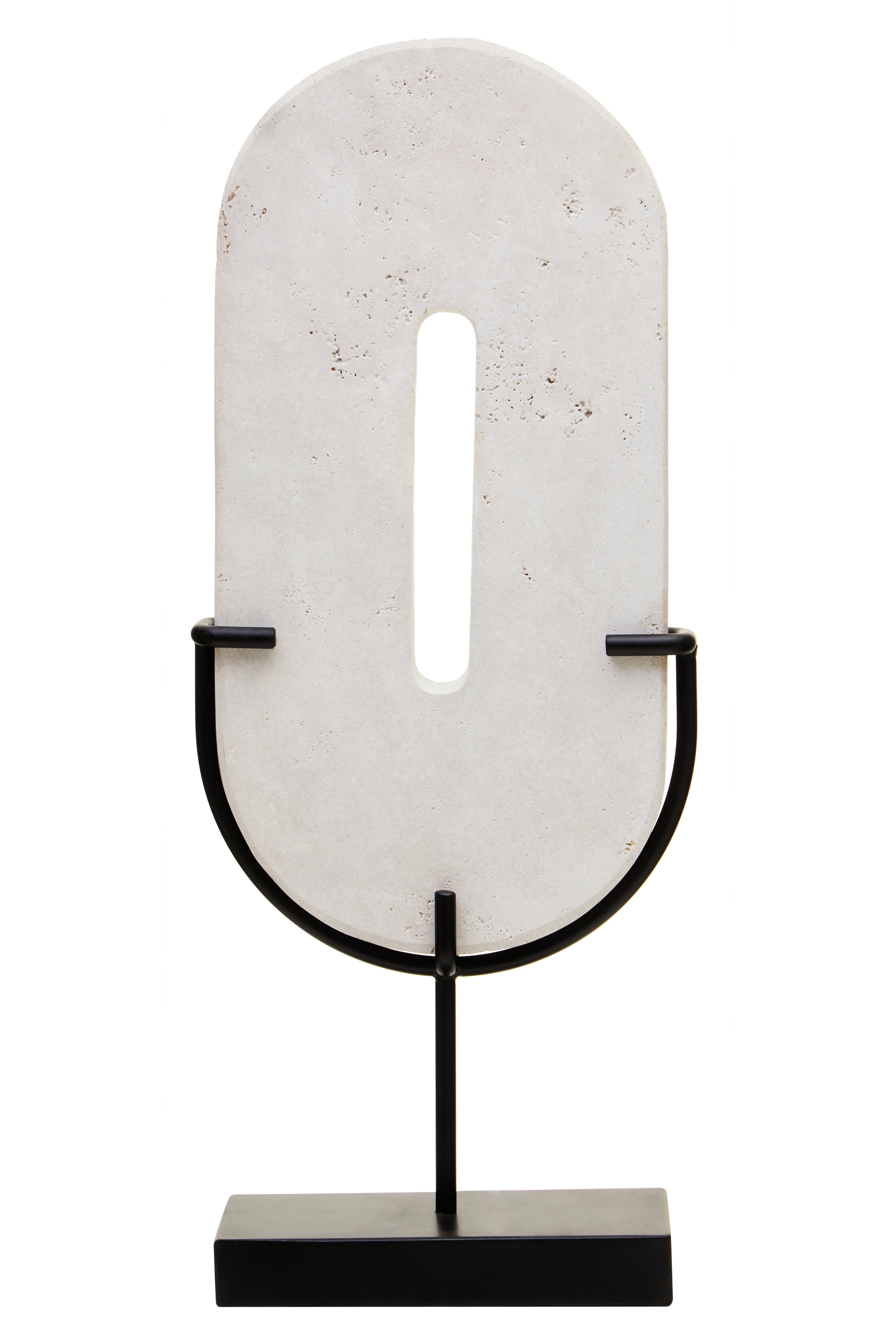 Amo Natural Travertine Stone Disc Sculpture | Large