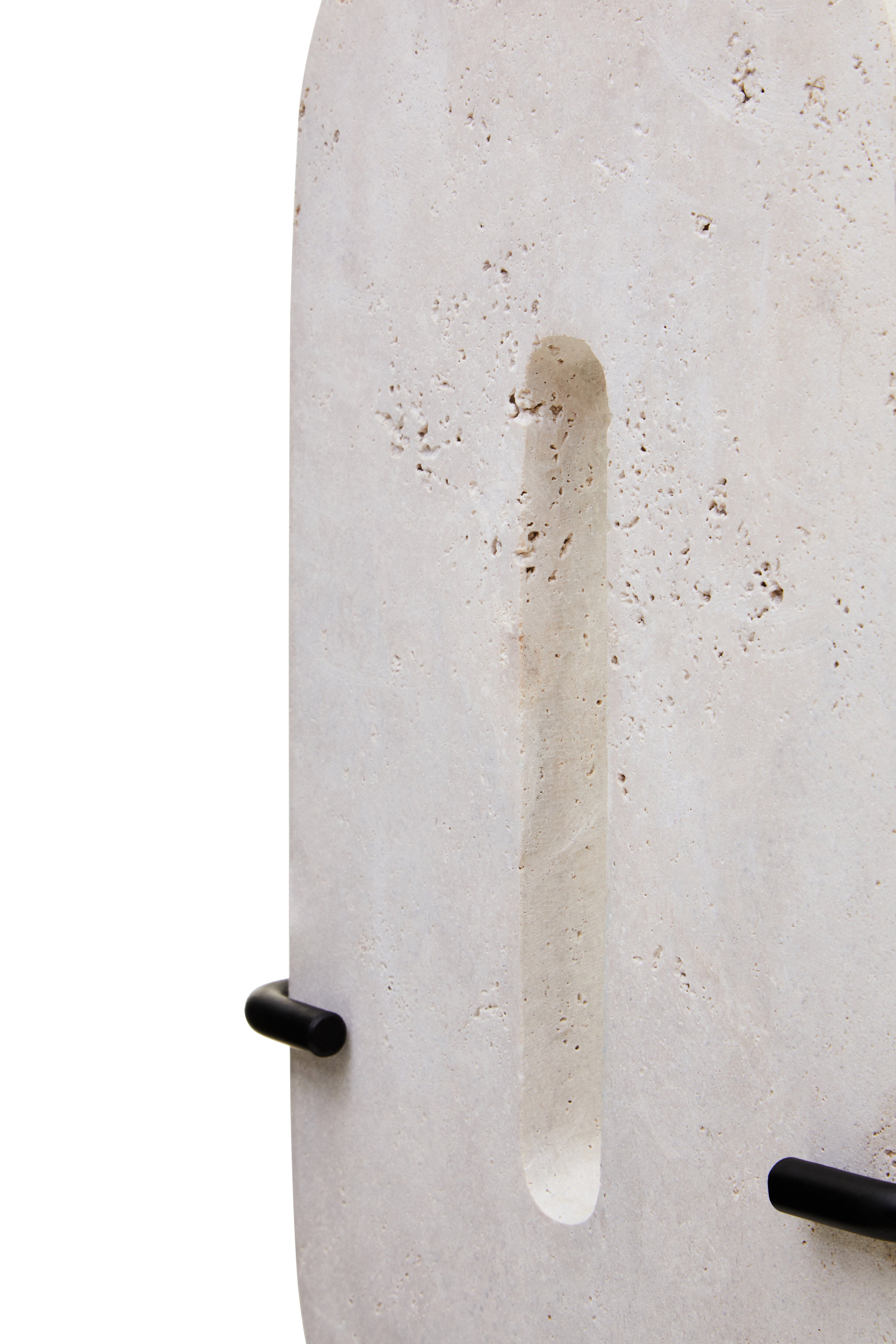 Amo Natural Travertine Stone Disc Sculpture | Large