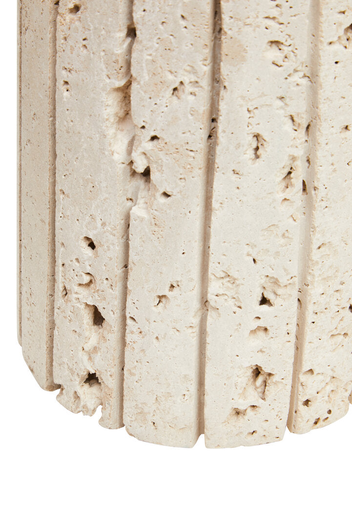 Amo Travertine Ribbed Vase