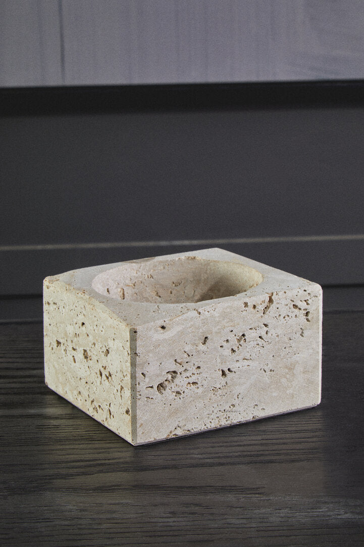 Amo Travertine Square Decorative Bowl
