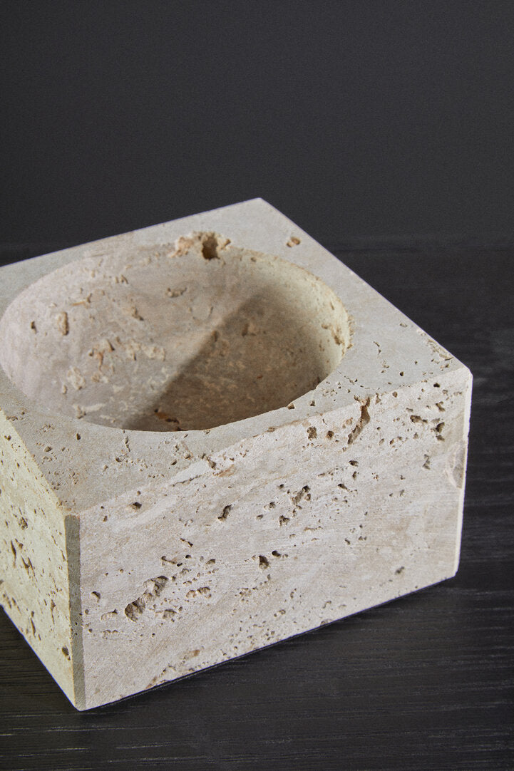 Amo Travertine Square Decorative Bowl