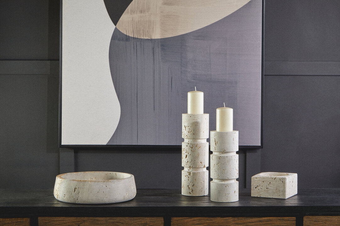 Amo Travertine Square Decorative Bowl