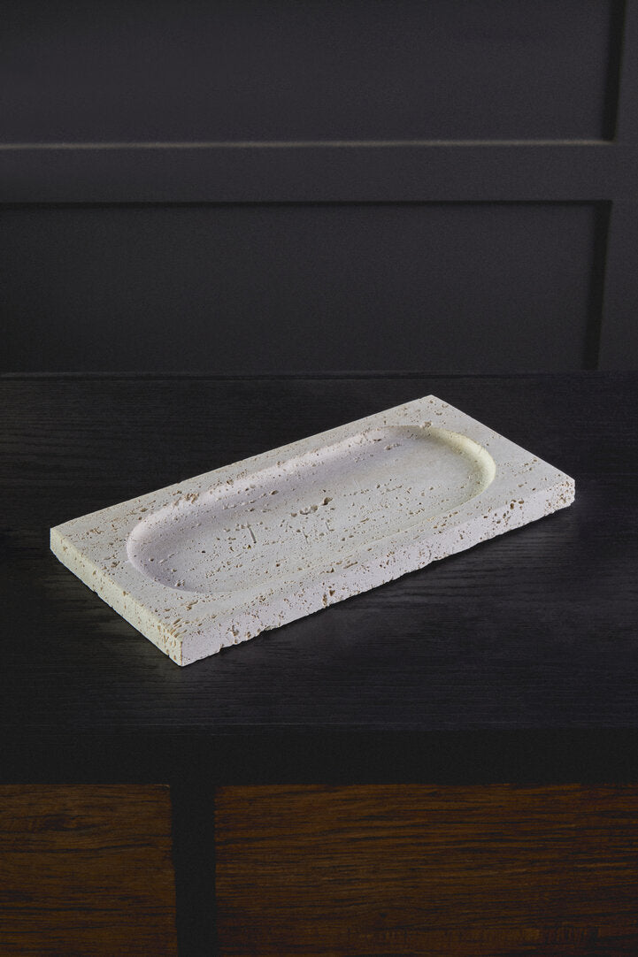 Amo Travertine Rectangular Decorative Tray
