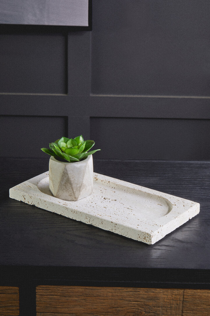 Amo Travertine Rectangular Decorative Tray