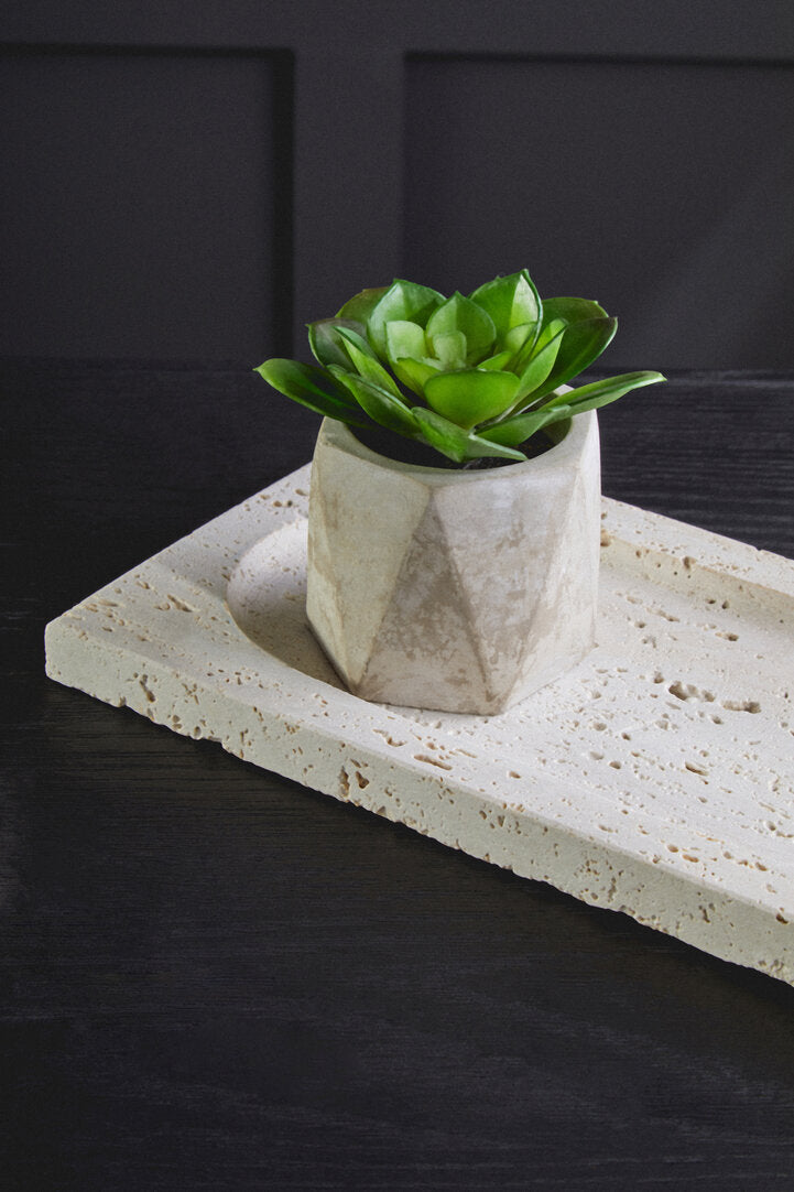 Amo Travertine Rectangular Decorative Tray