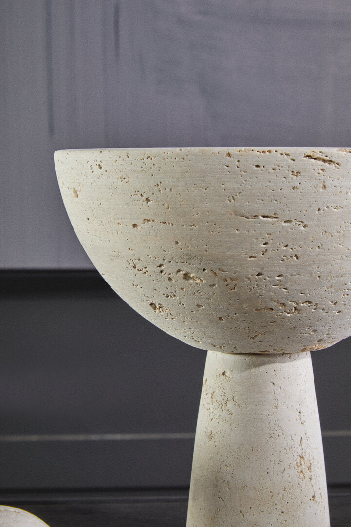 Amo Travertine Pedestal Bowl