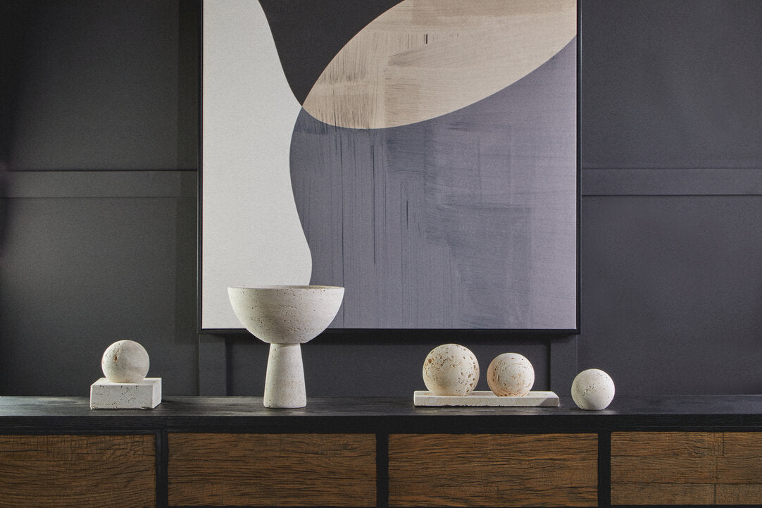 Amo Travertine Pedestal Bowl
