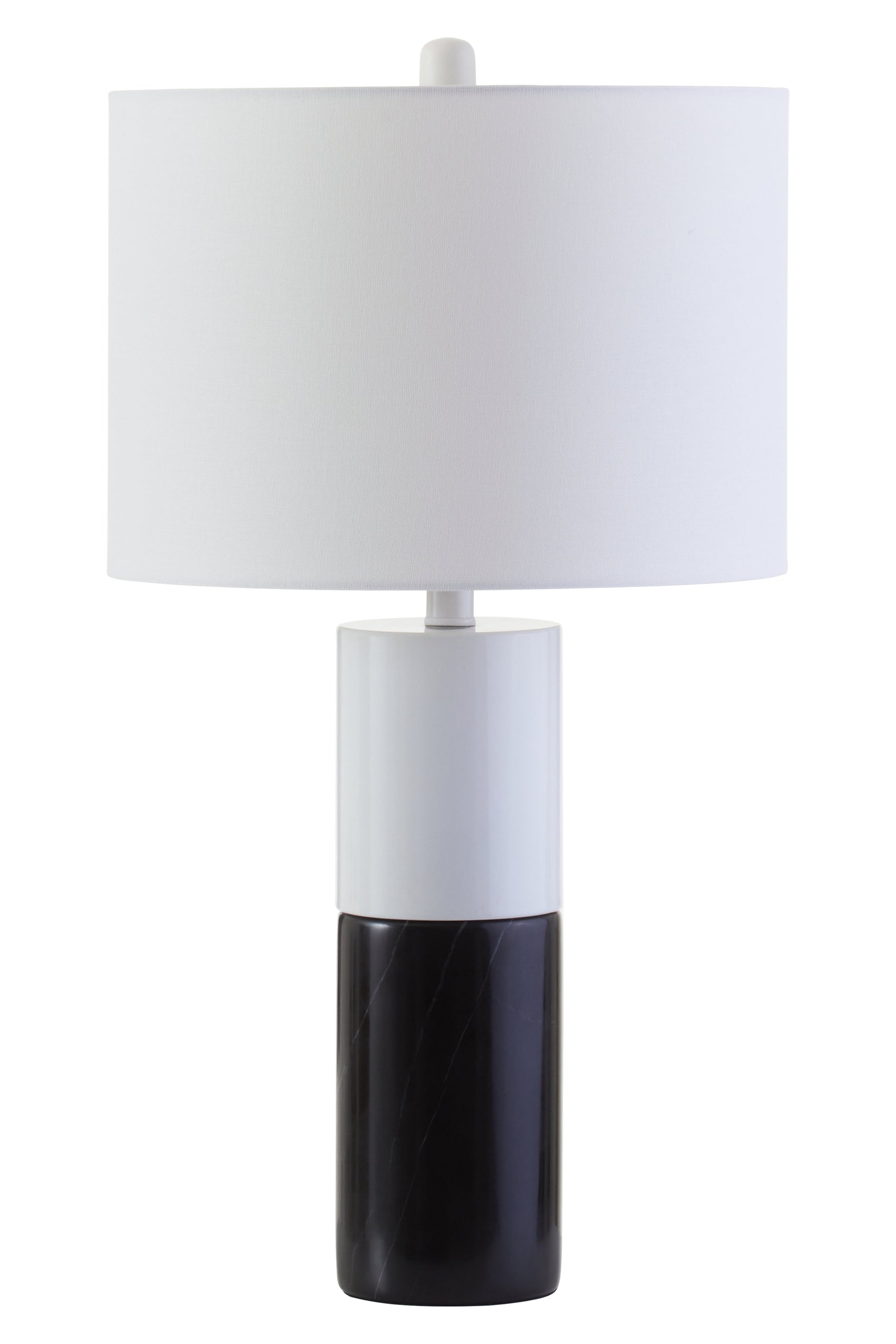 Eben Black Marble Base & White Shade Table Lamp