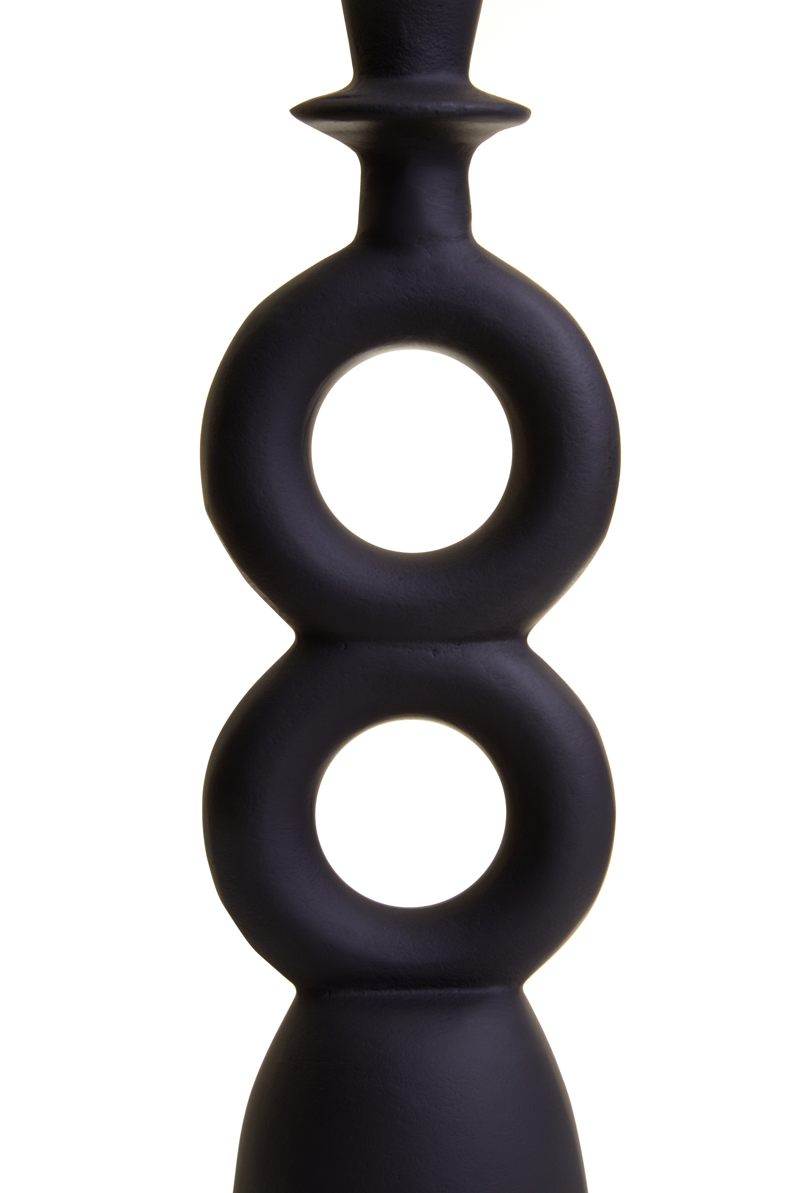 Toba Abstract Black Single Candle Holder