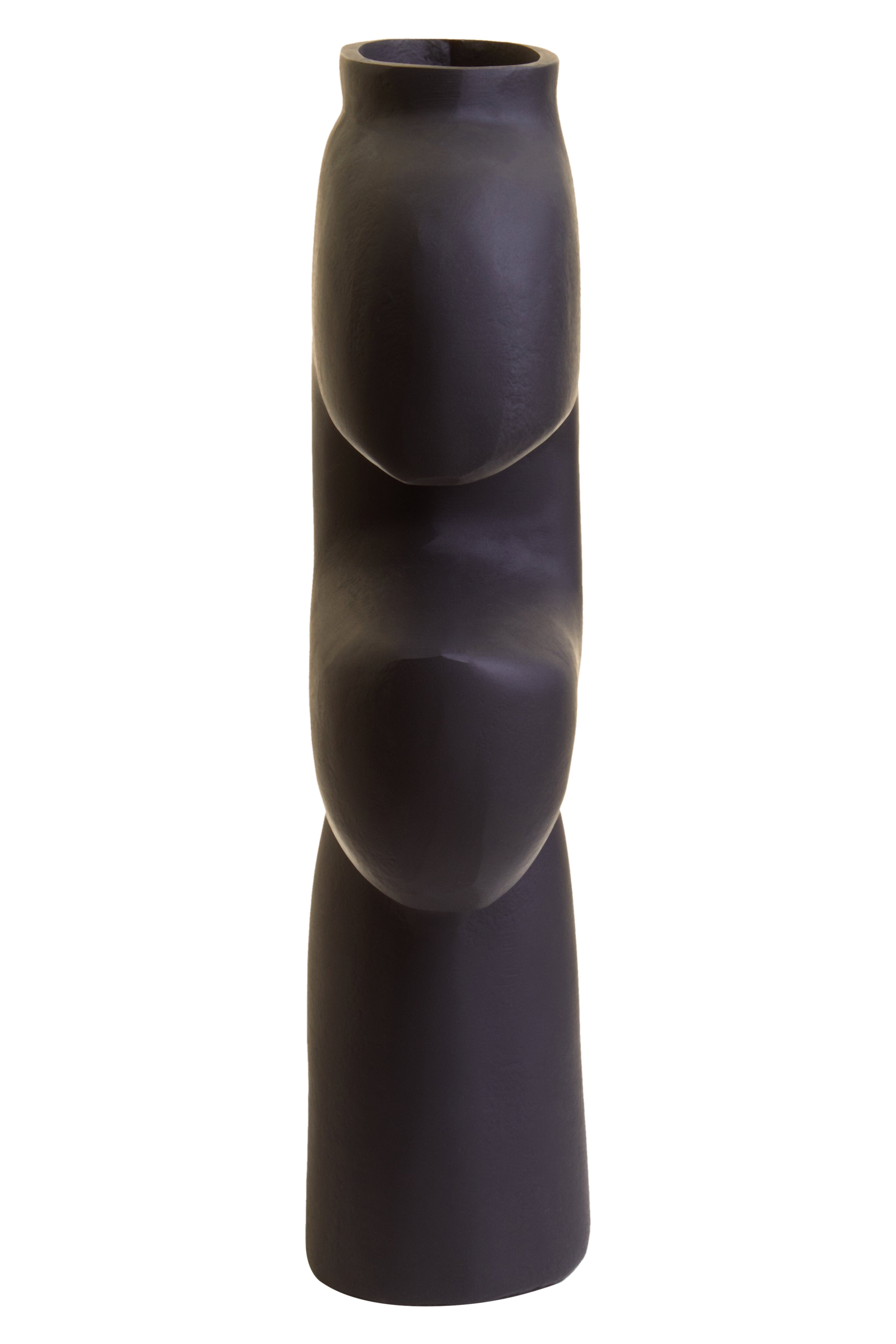 Toba Abstract Matte Black Vase | Small