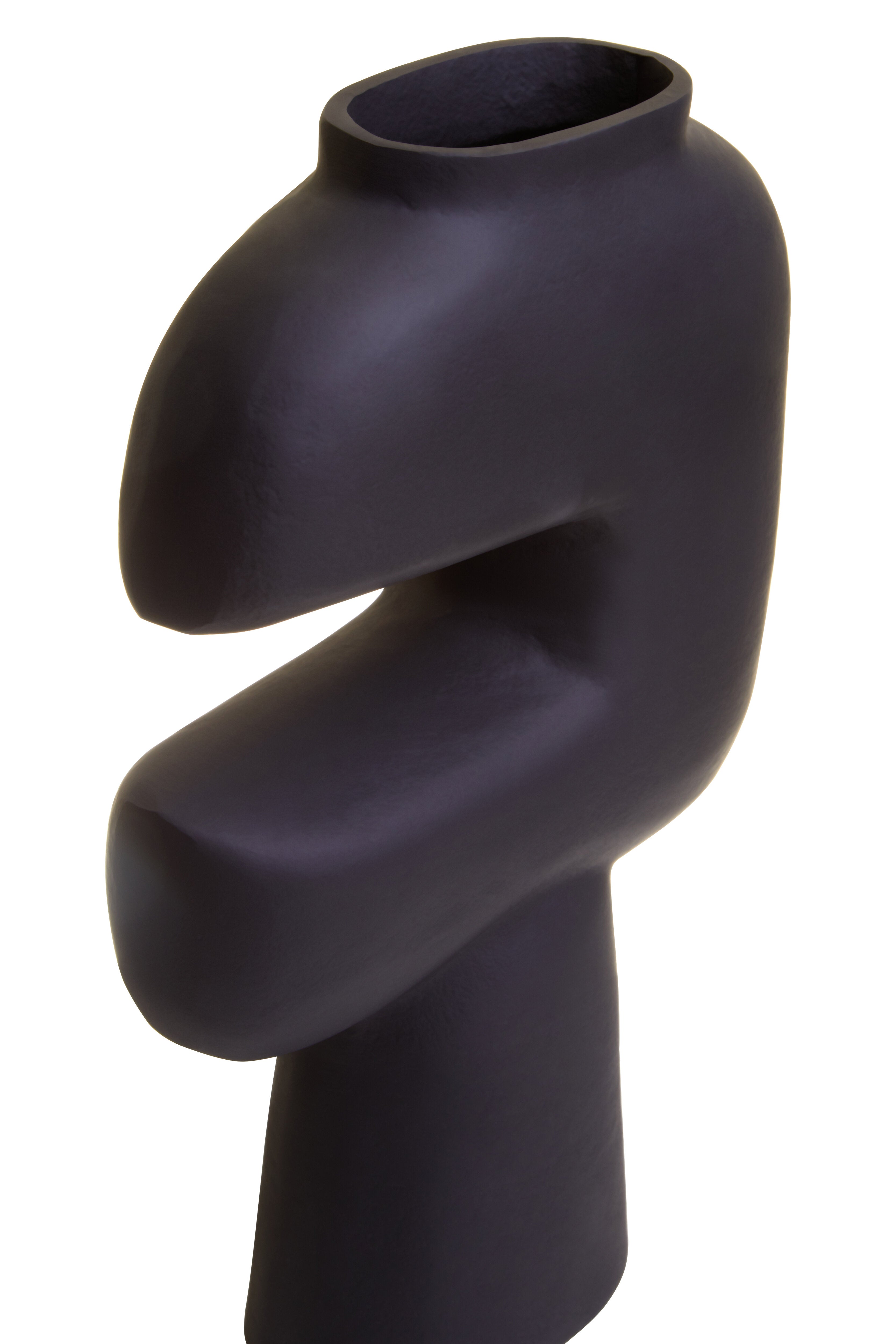 Toba Abstract Matte Black Vase | Small