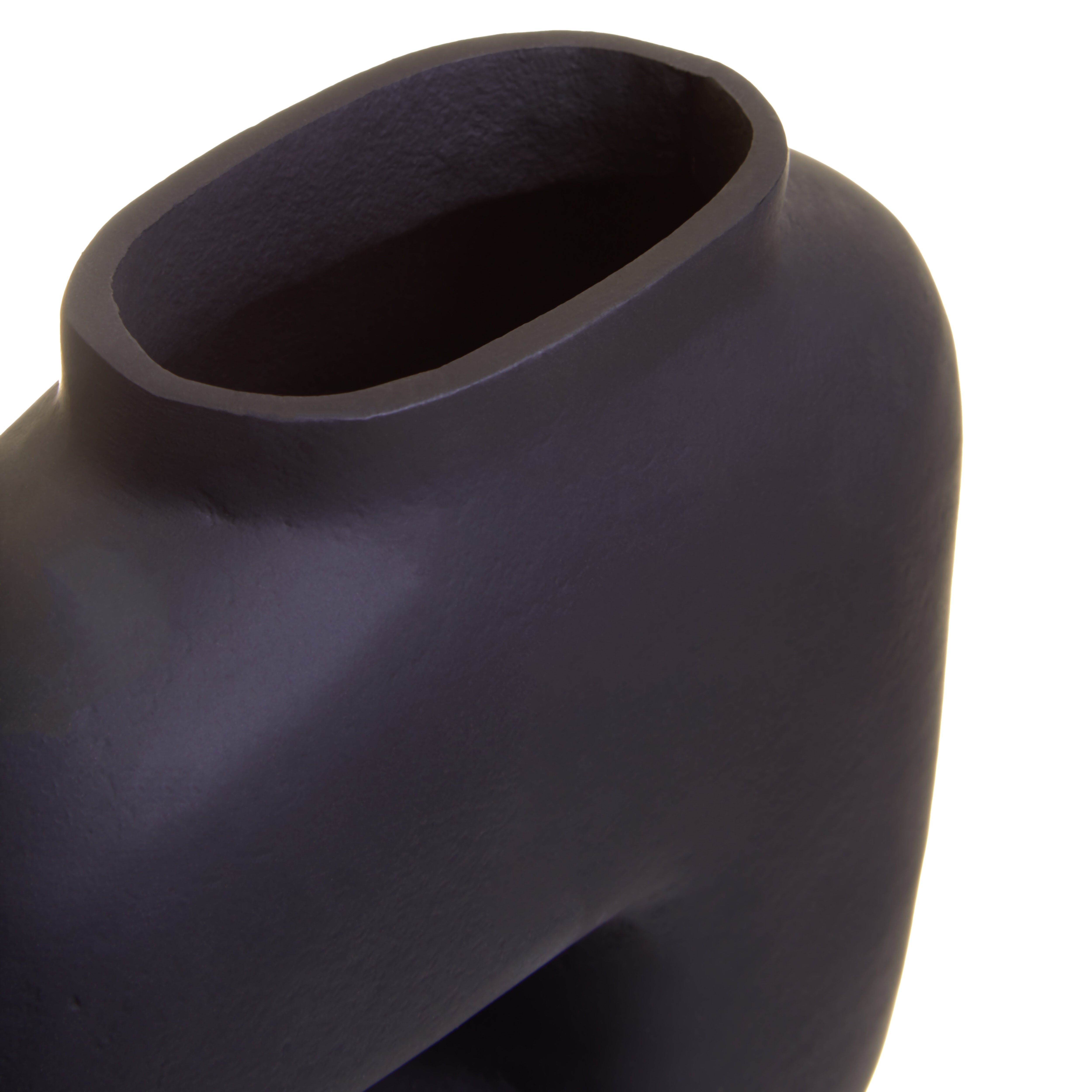 Toba Abstract Matte Black Vase | Small