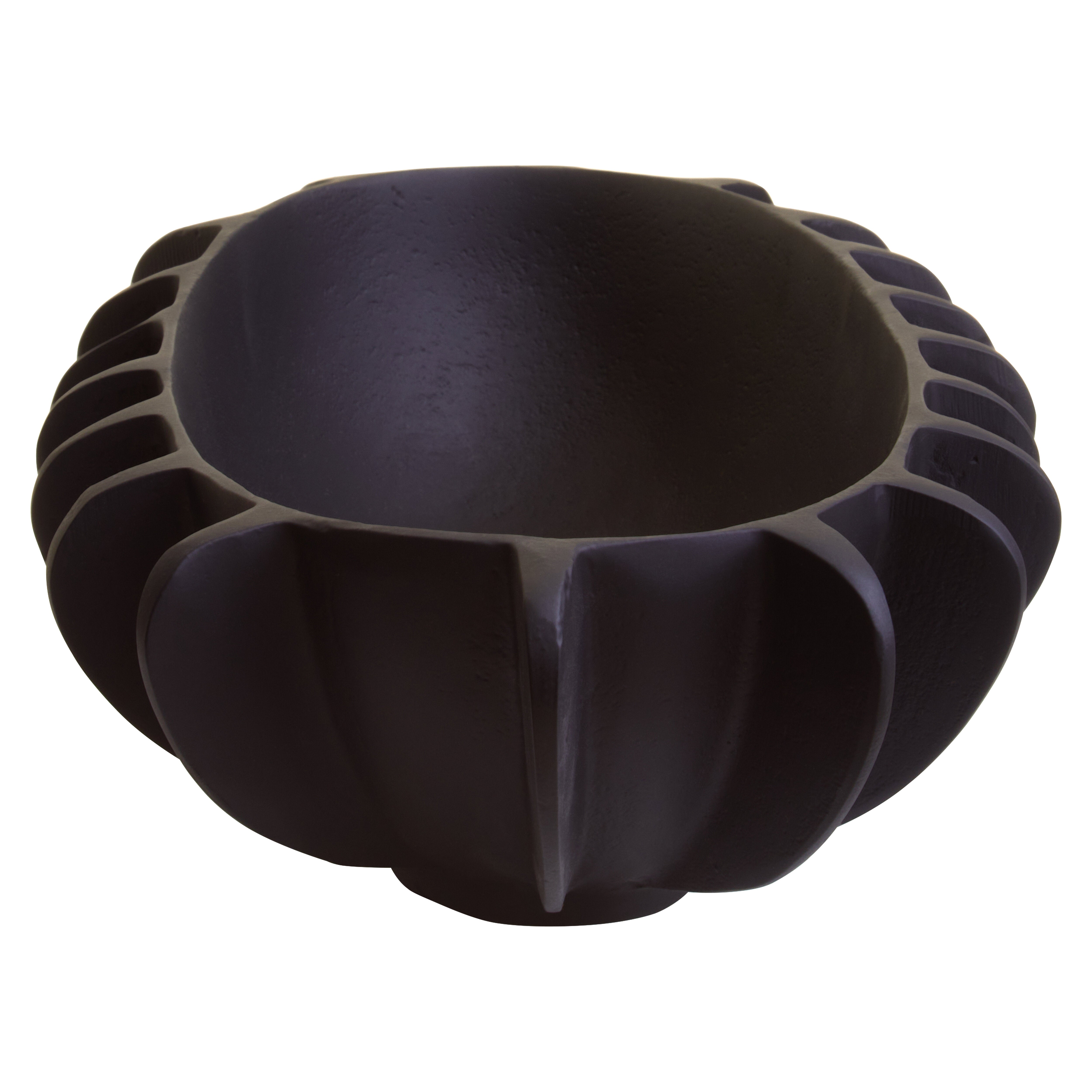 Toba Abstract Matte Black Bowl