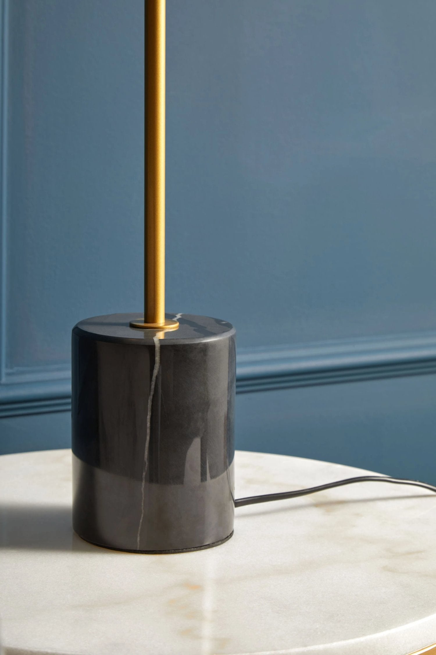 Fitzroy Small Gold Finish Metal & Black Marble Table Lamp