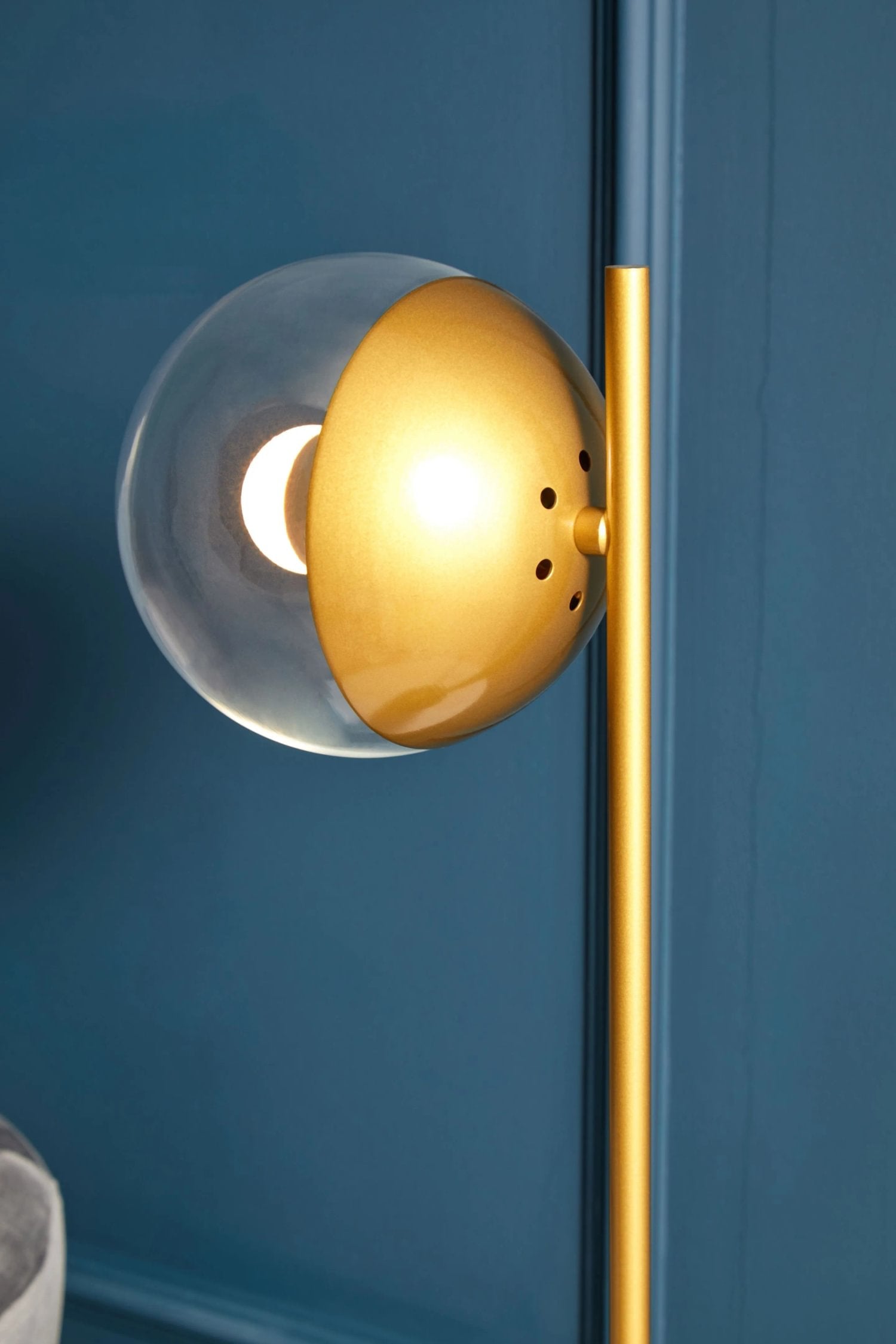 Fitzroy Small Gold Finish Metal & Black Marble Table Lamp