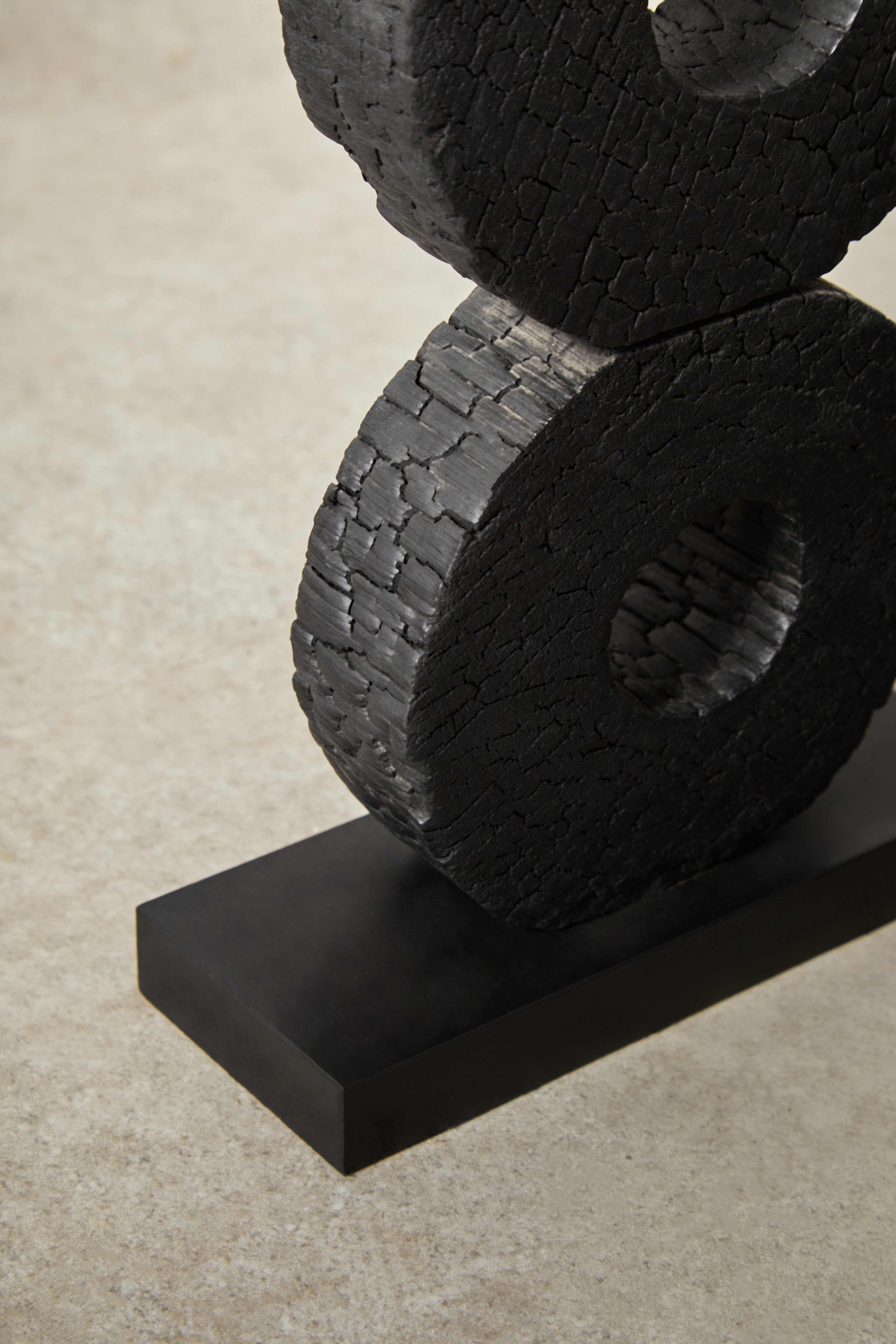 Osprey Charred Black Mango Wood Log Candle Holder | Large