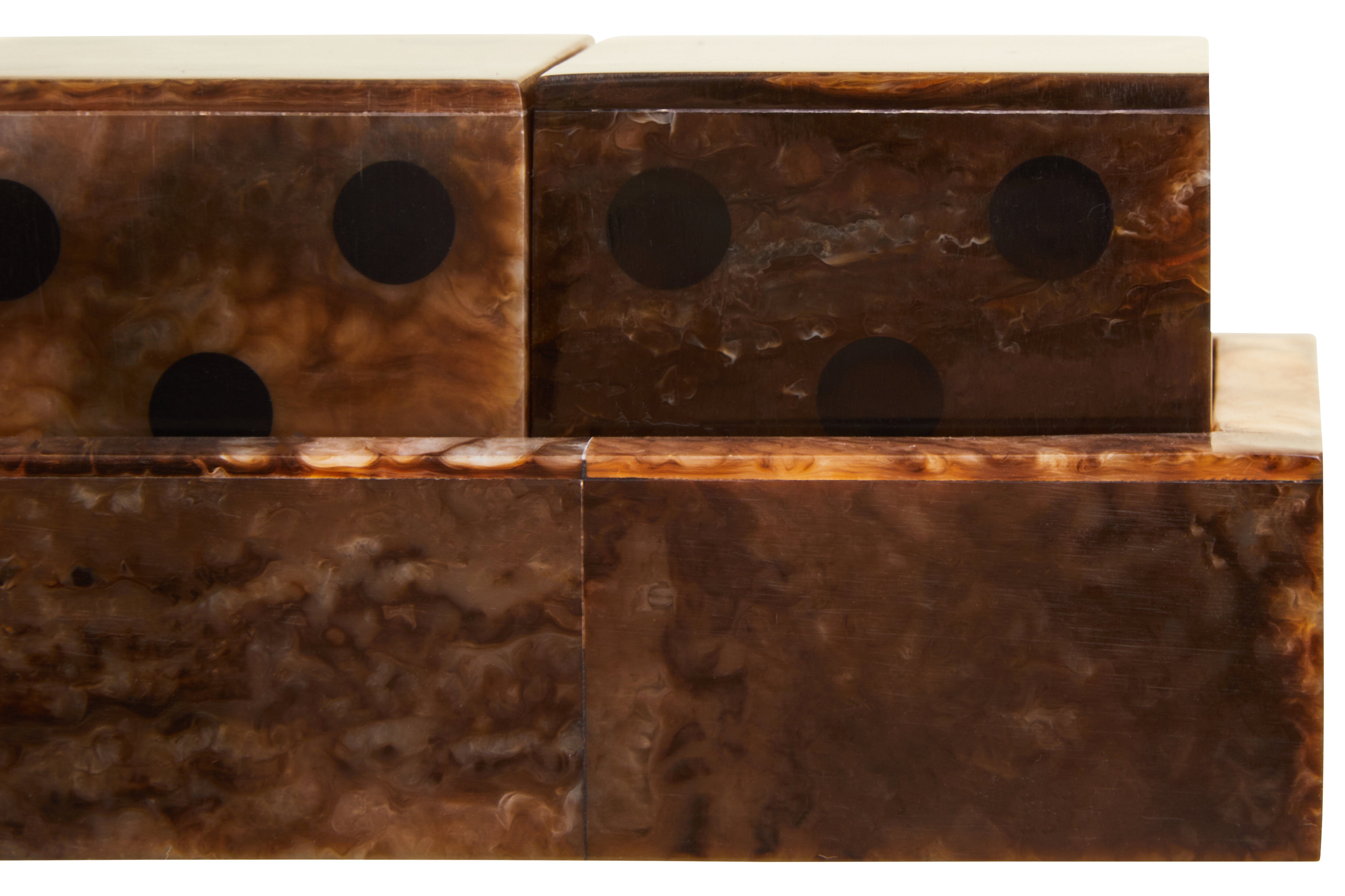 Terrence Games Brown & Black Finish Five Dice Set