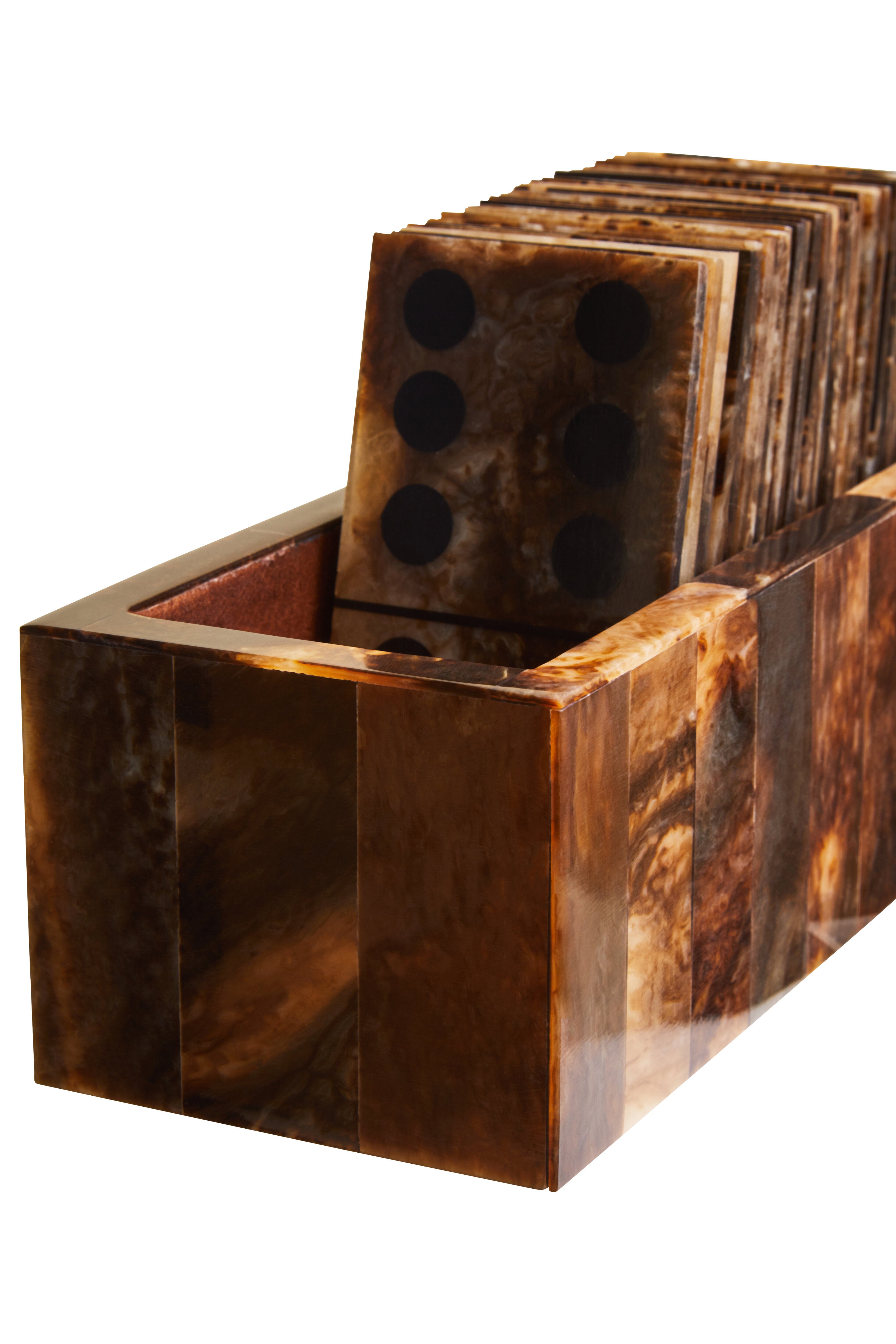 Terrence Games Brown & Black Finish Domino Set