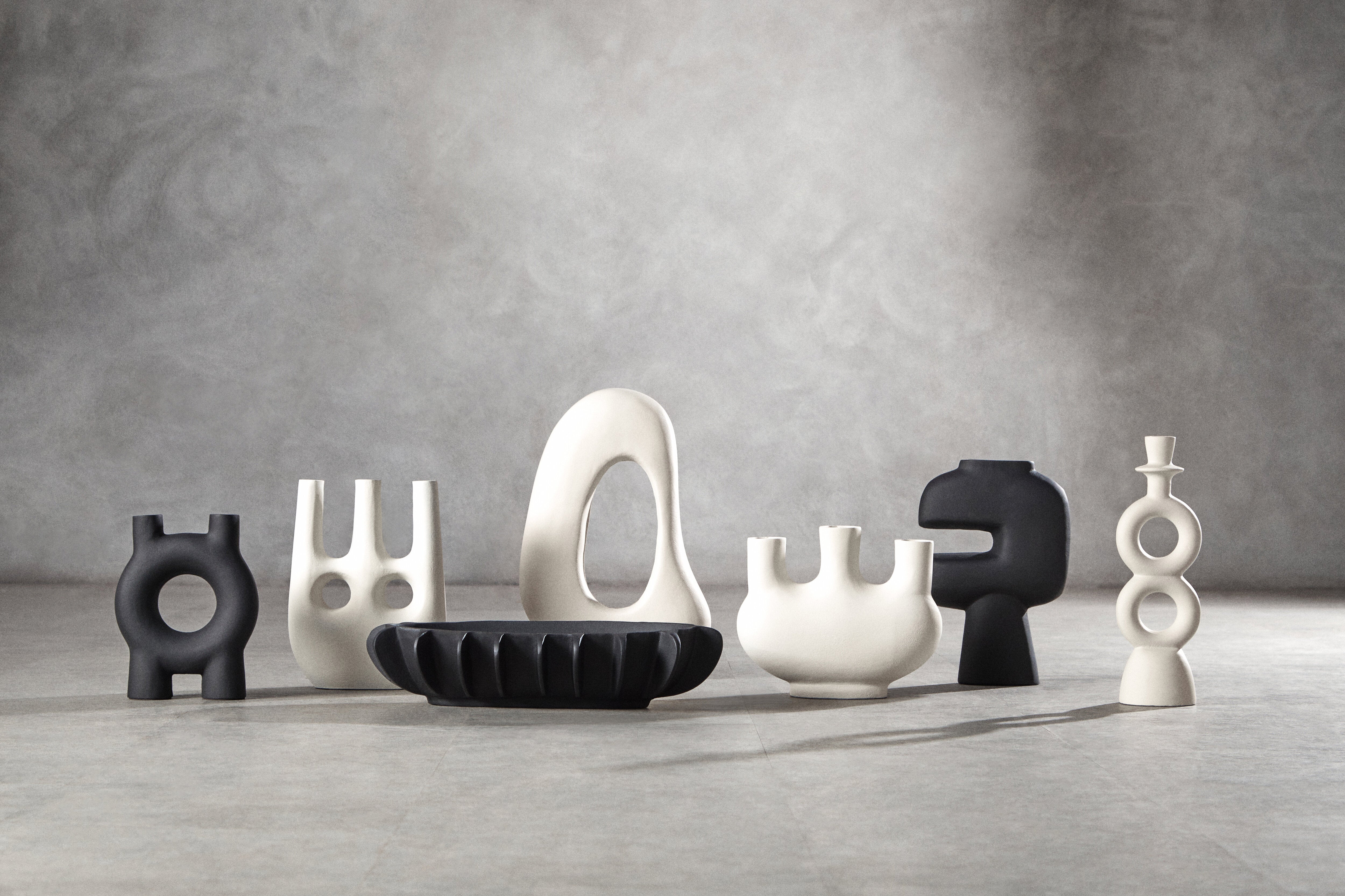 Toba Abstract Matte Black Bowl