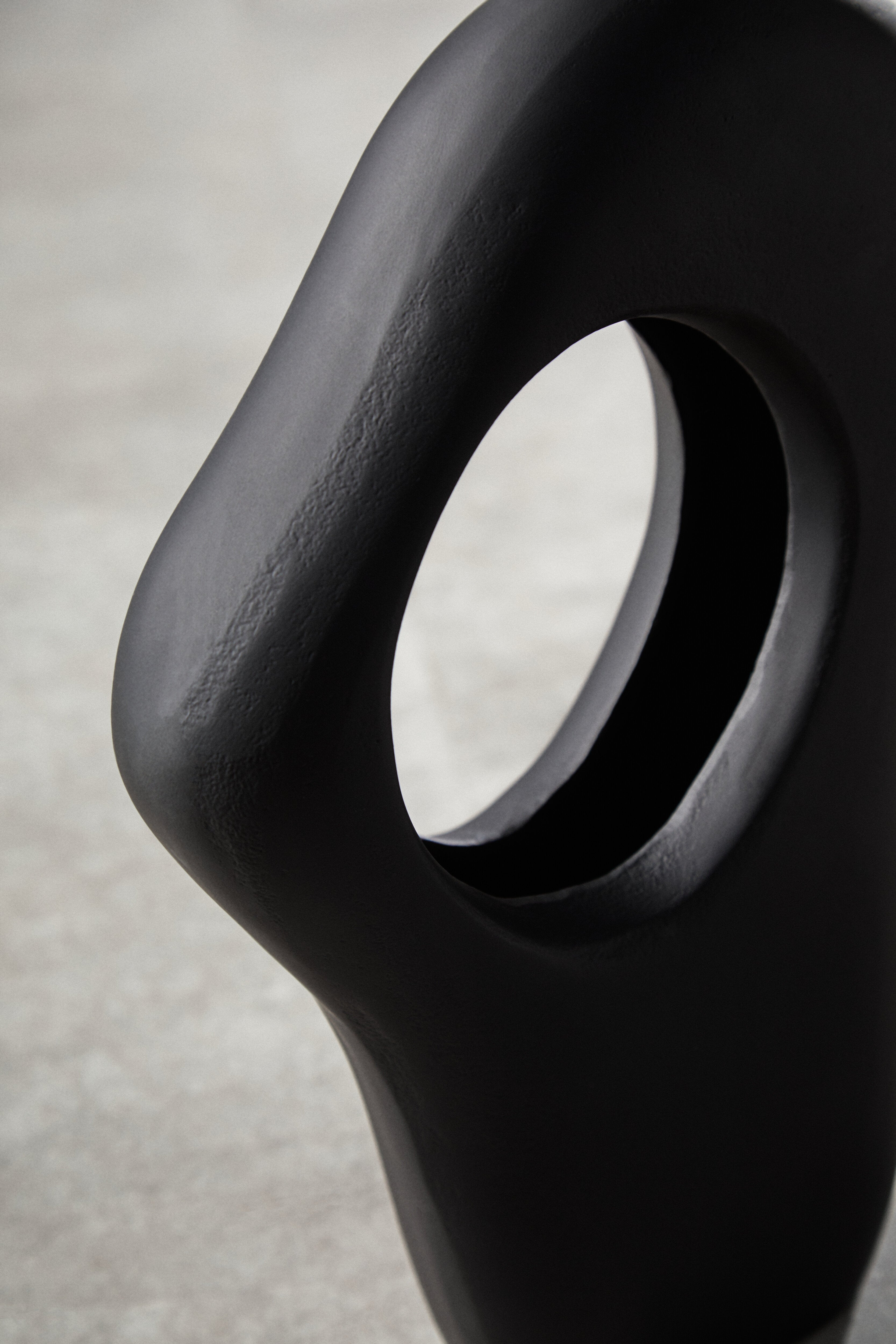 Toba Abstract Matte Black Sculpture