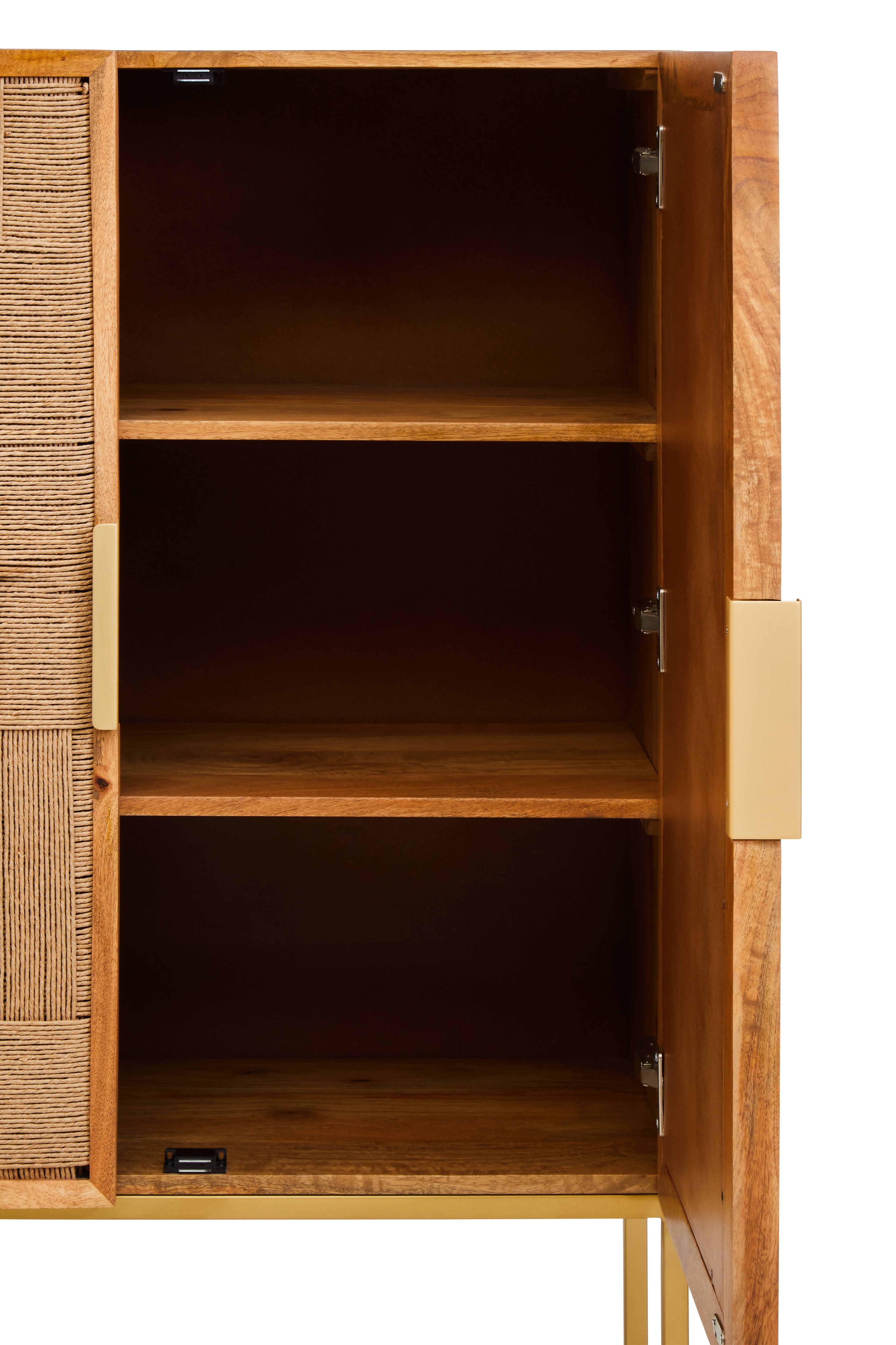 Santana Natural Mango Wood & Rope Detail Cabinet