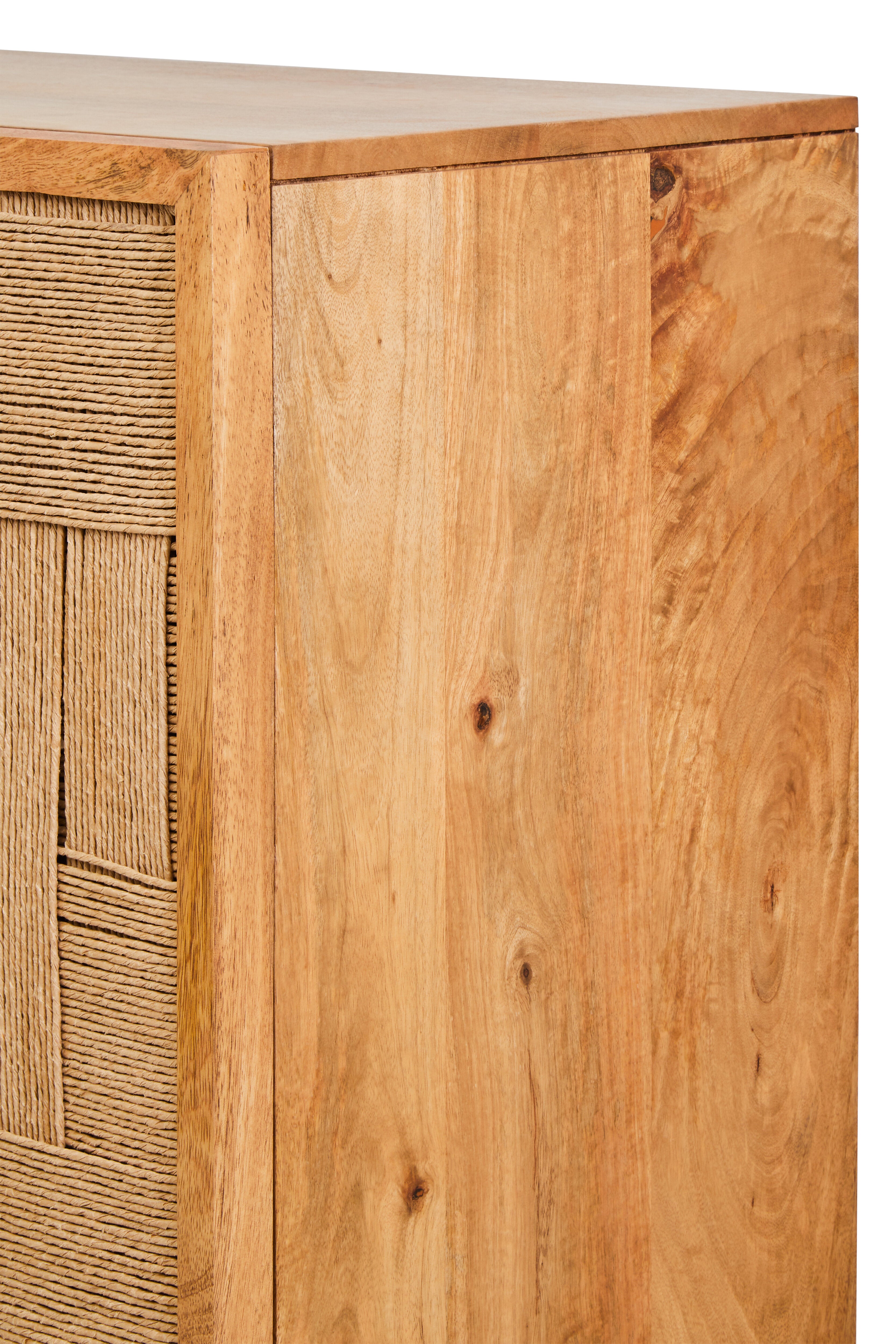 Santana Natural Mango Wood & Rope Detail Cabinet
