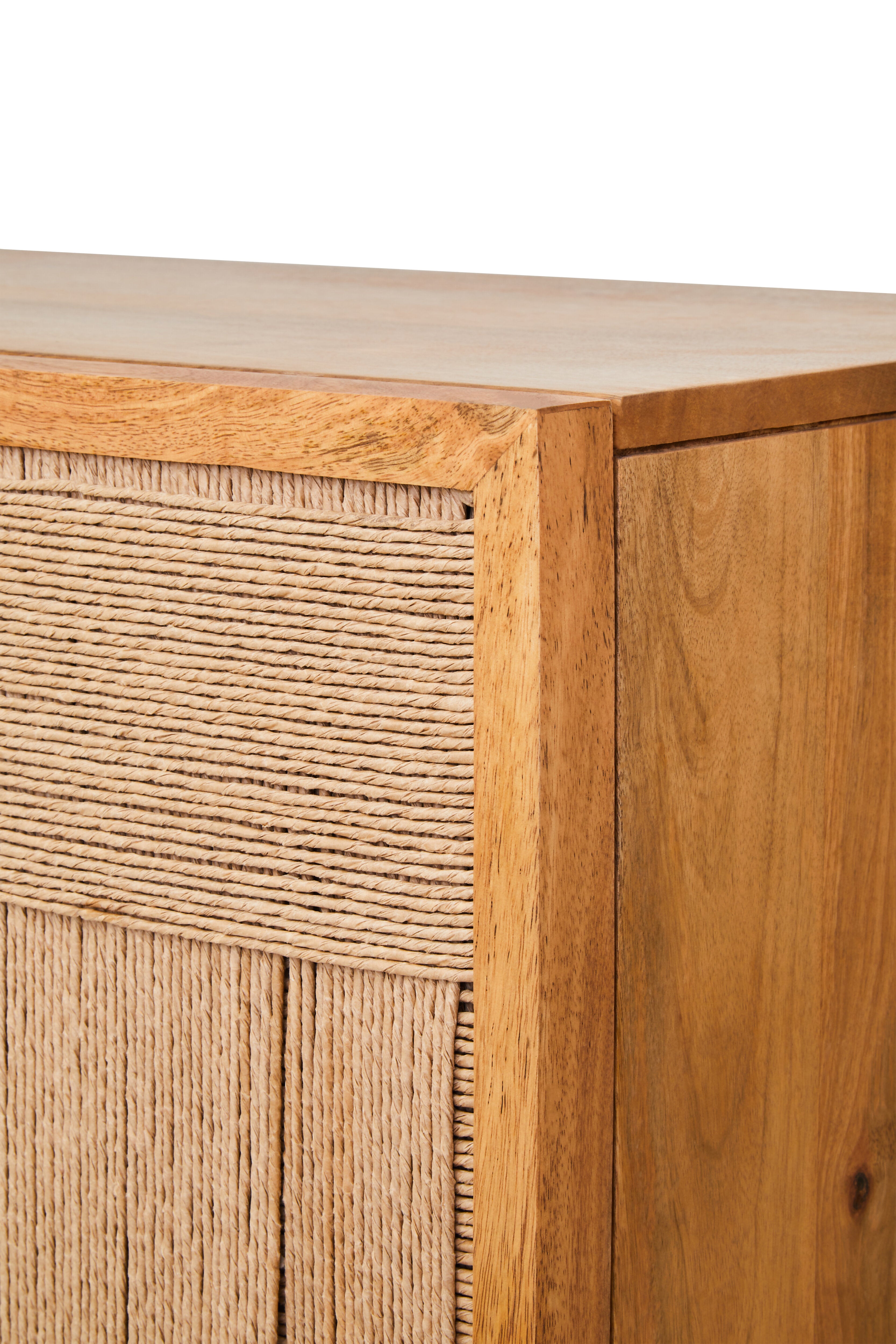 Santana Natural Mango Wood & Rope Detail Cabinet