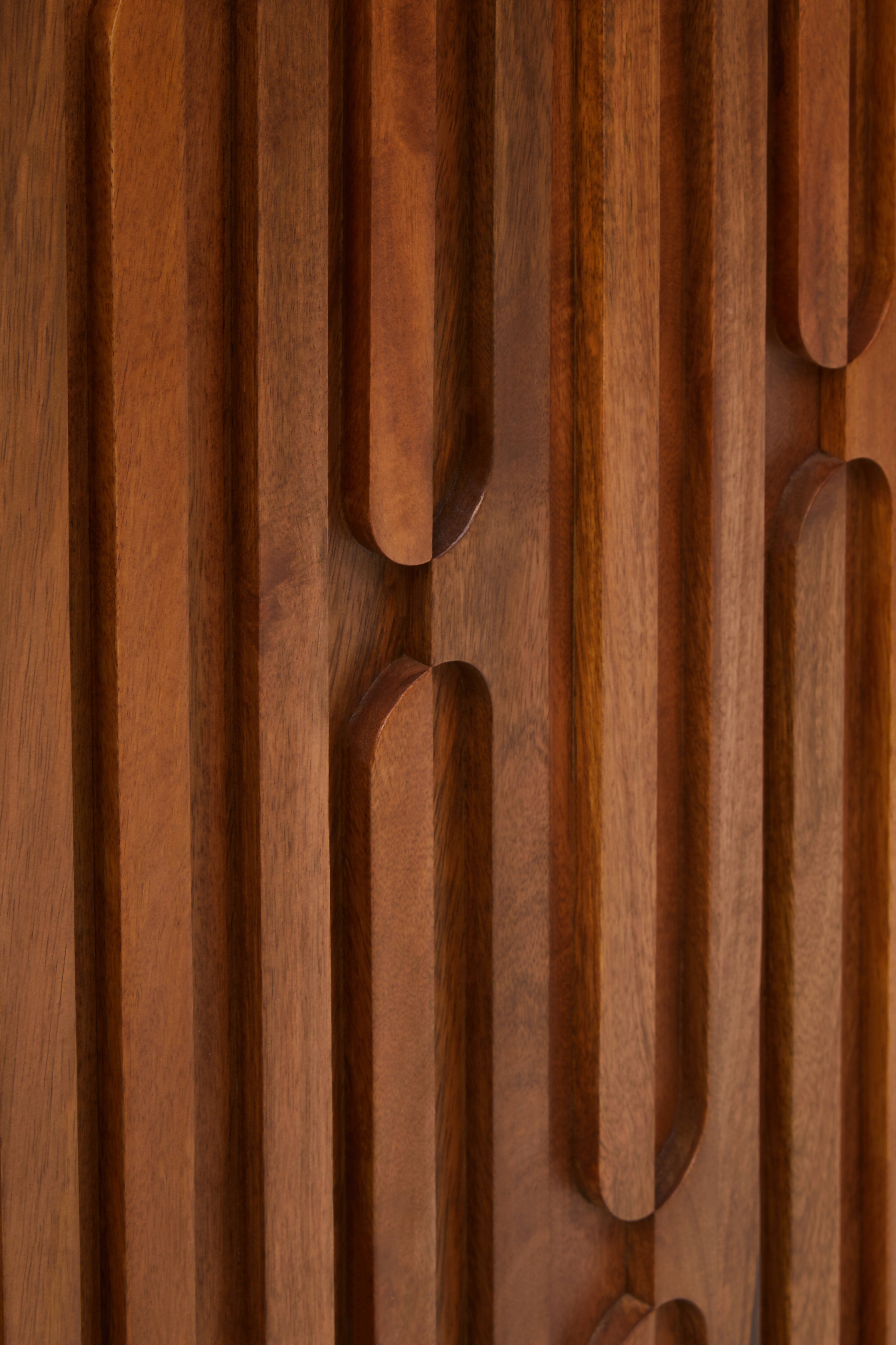 Chiara Carved Brown Mango Wood Cabinet