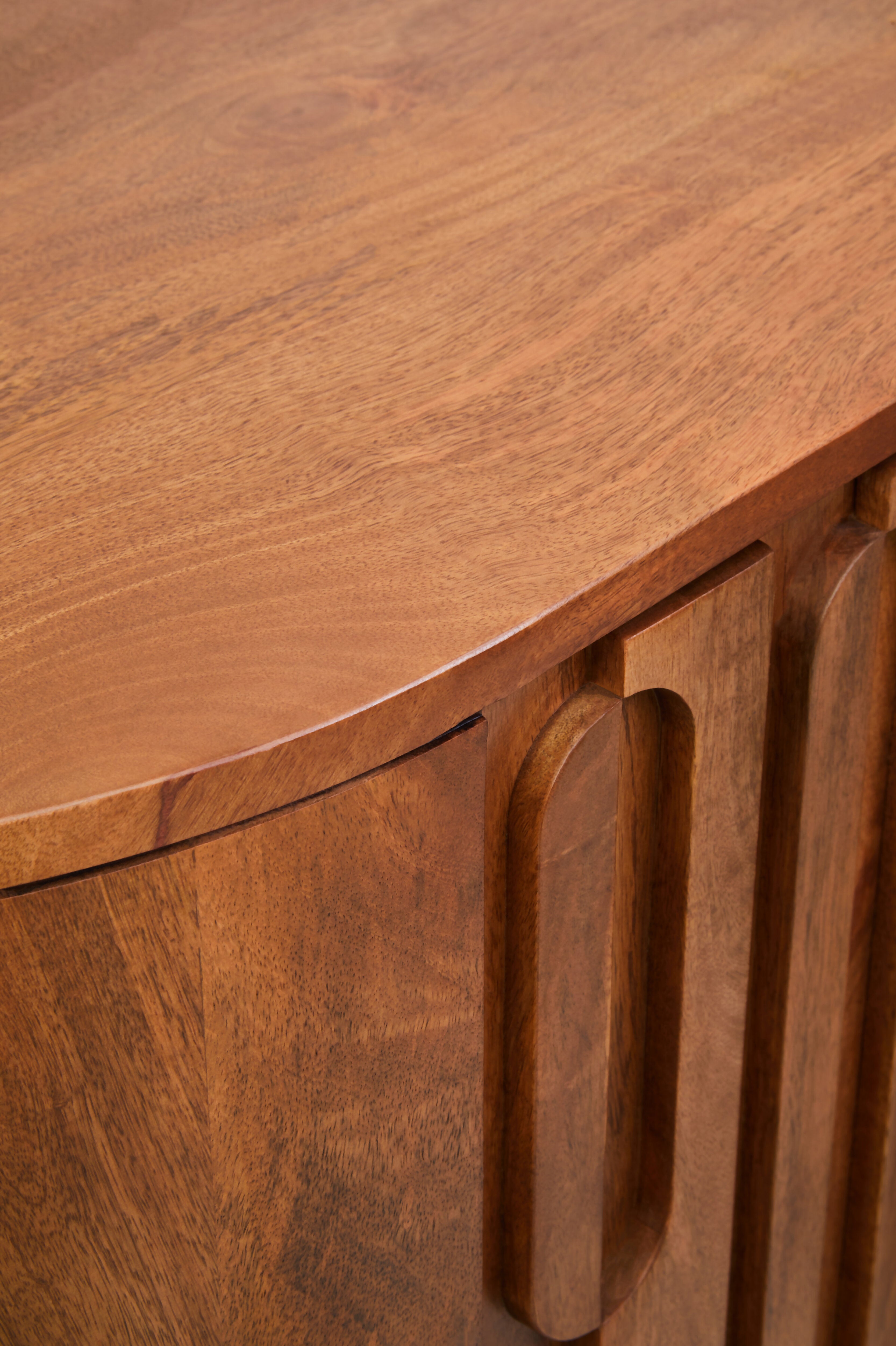 Chiara Carved Brown Mango Wood Cabinet