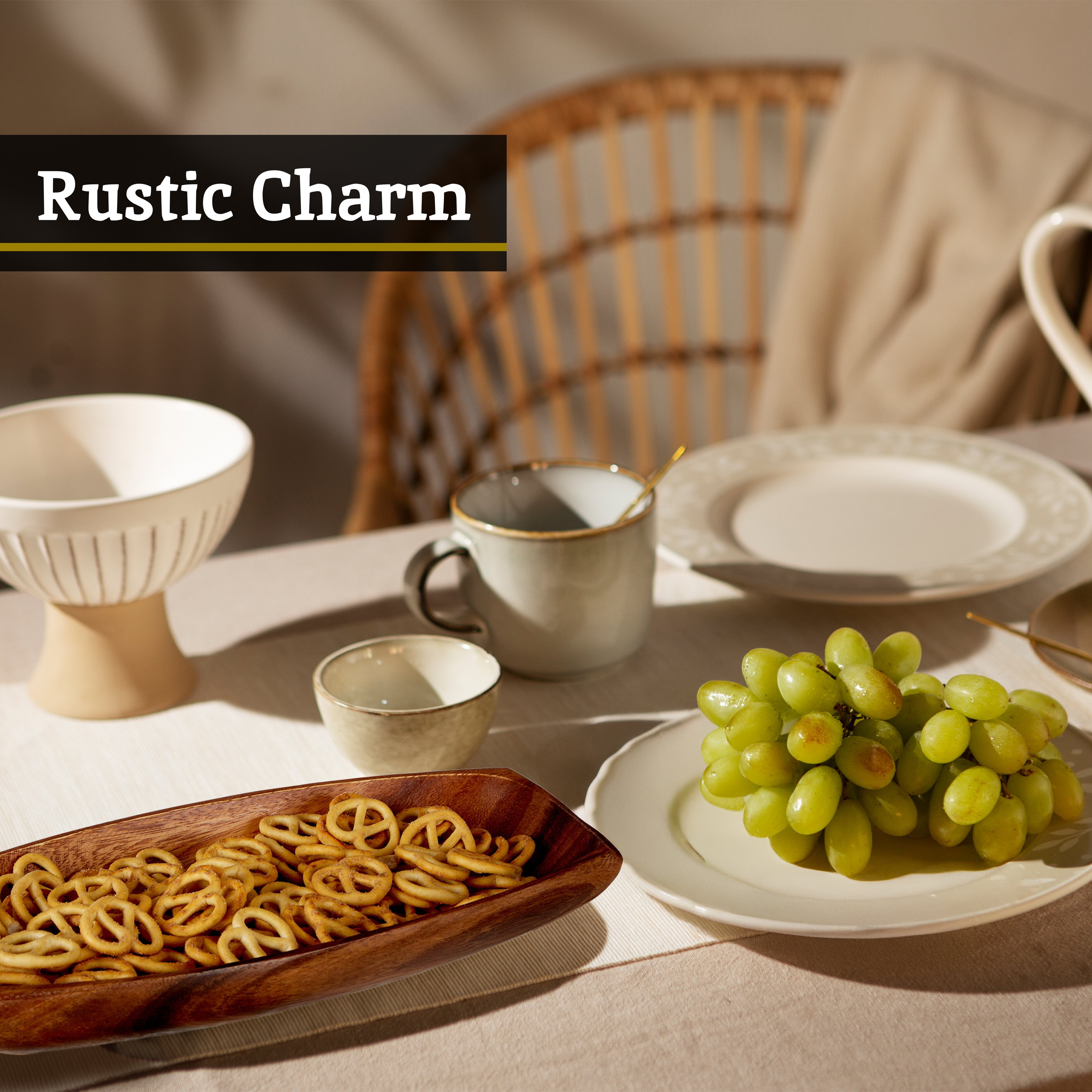 Rubin Natural Acacia Wood Oblong Platter Dish | Small