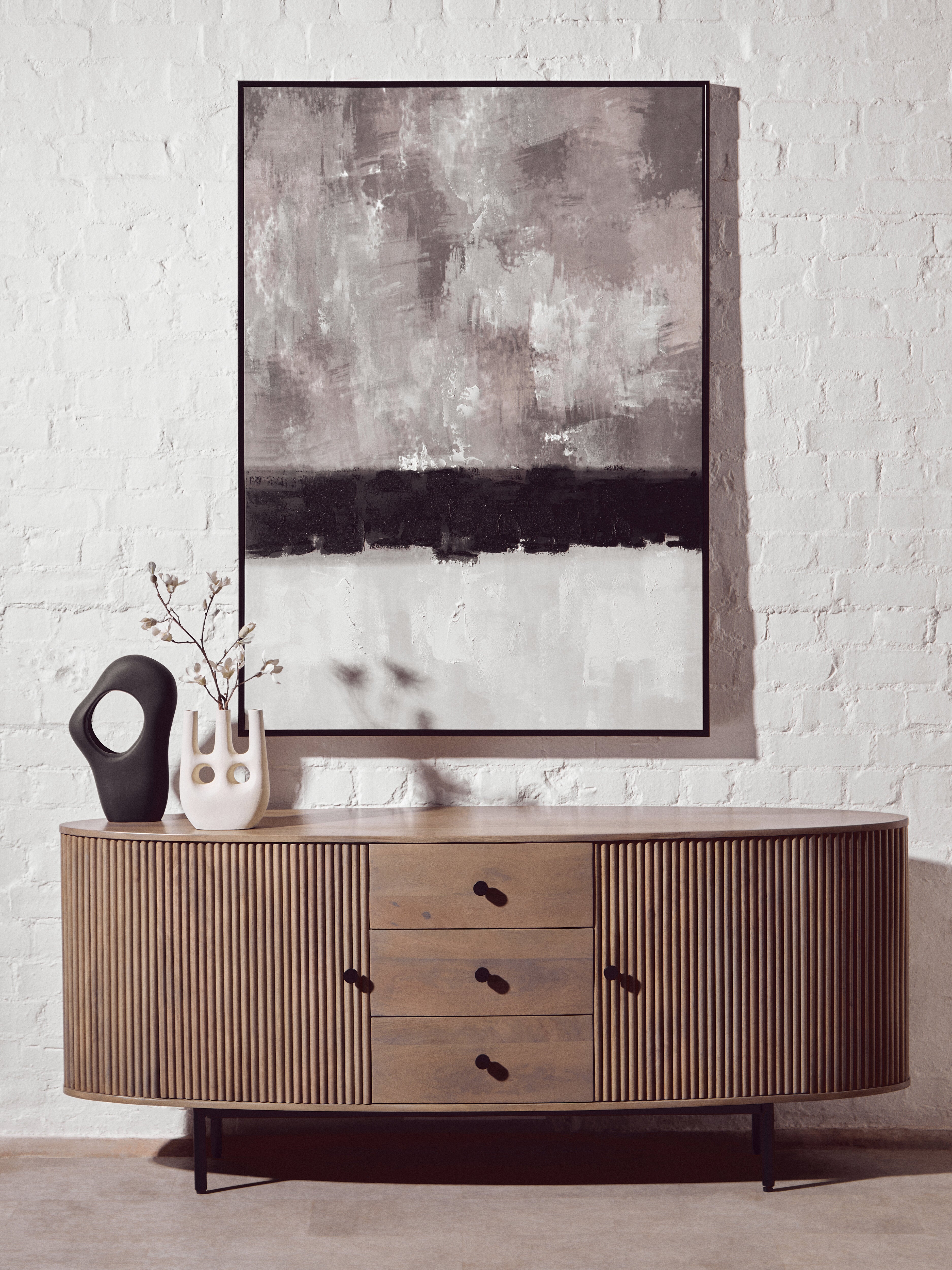 Toba Abstract Matte Black Sculpture