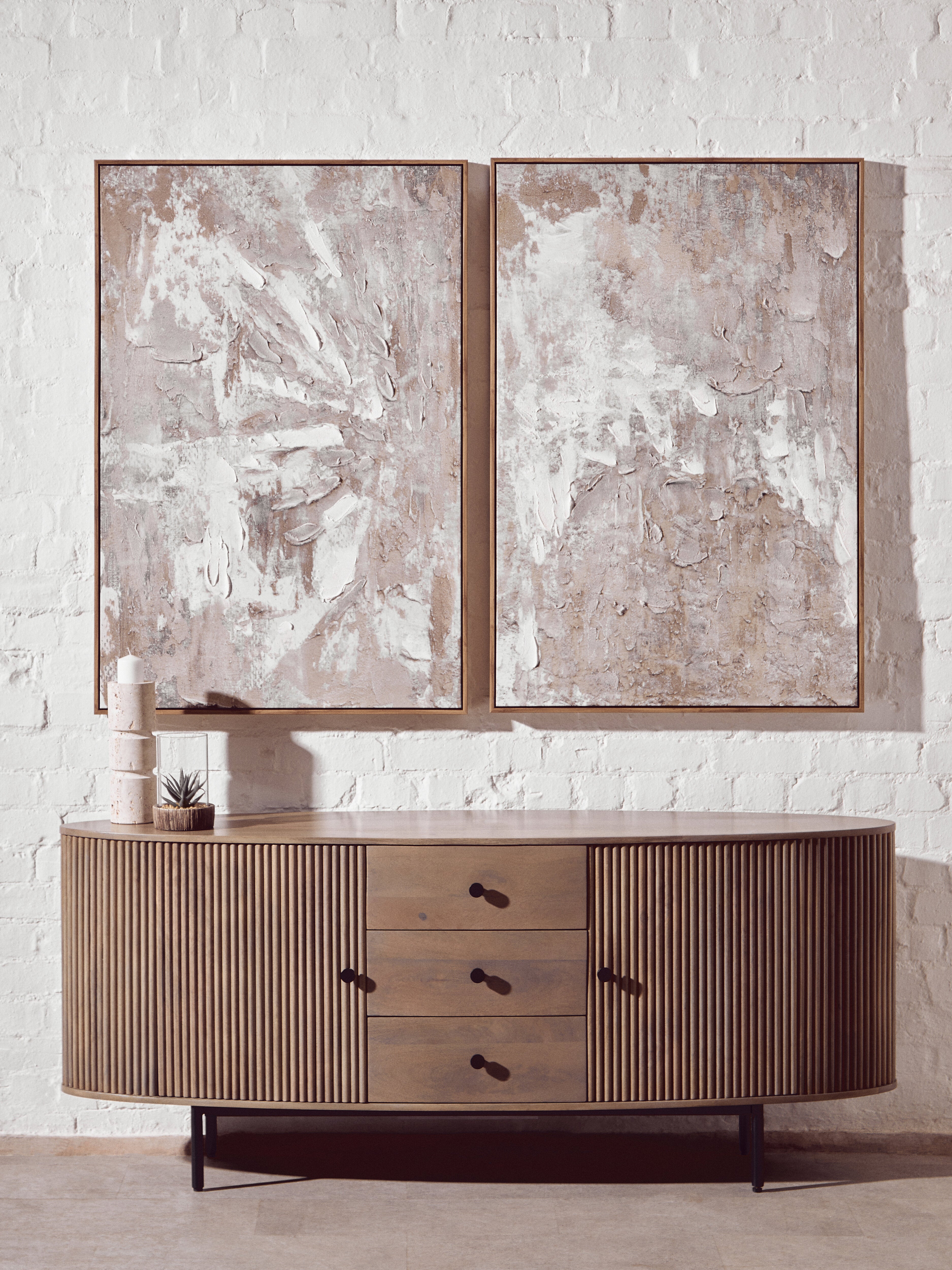 Set Of 2 Noah Earthy Tone Textured Wall Art