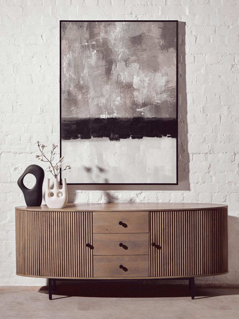 Noah Monochrome Textured Canvas Wall Art