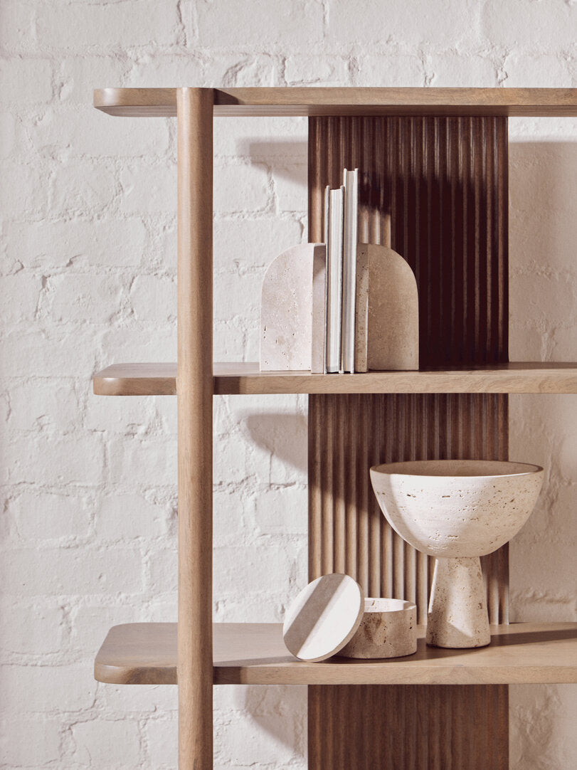 Amo Travertine Pedestal Bowl
