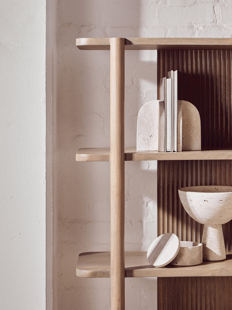 Amo Travertine Pedestal Bowl