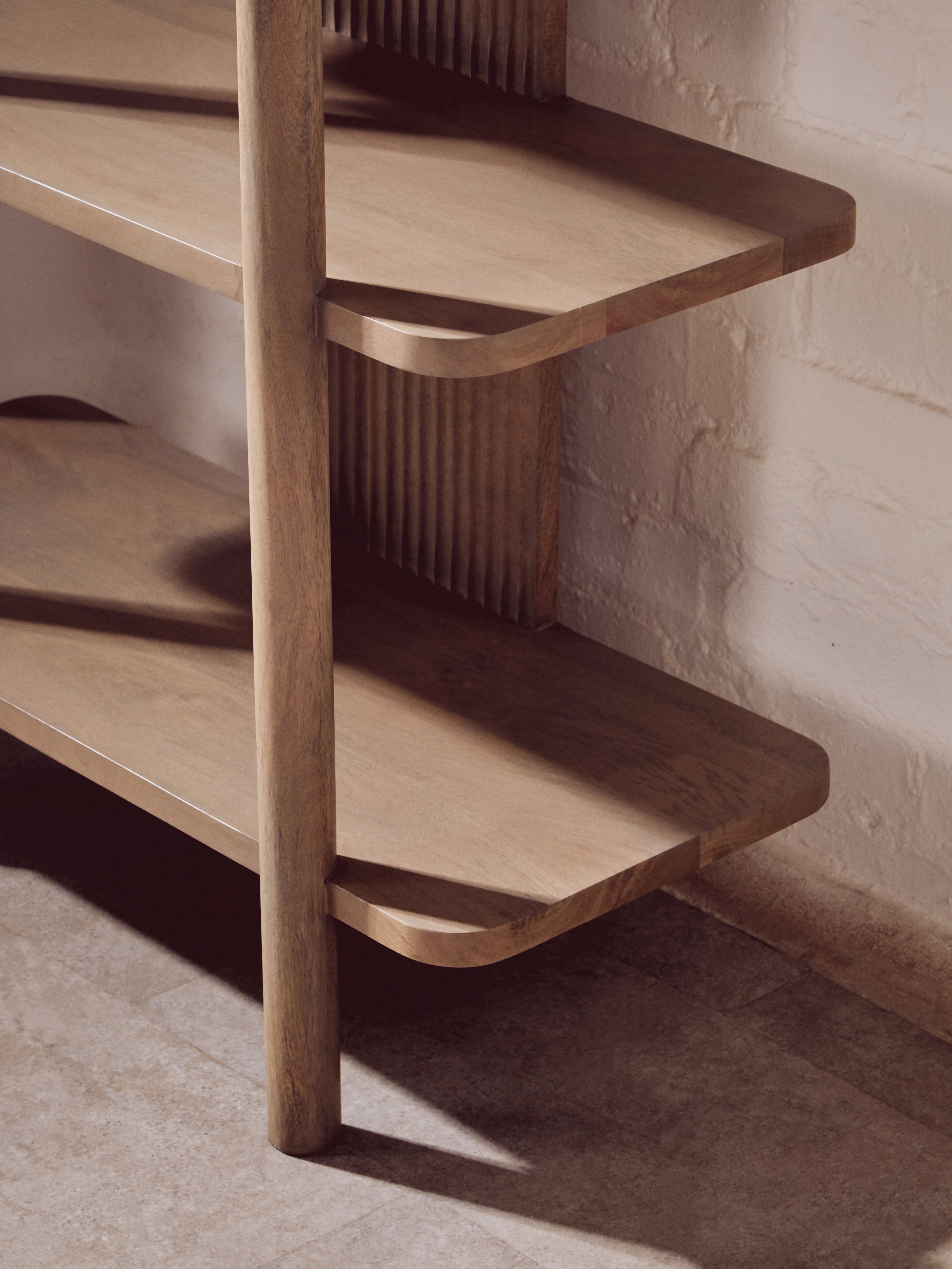 Kelda Grey Mango Wood Ridged Display Unit