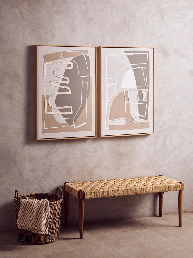 Noah Set of 2 Neutral Abstract Canvas Wall Art